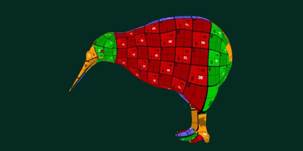 Kiwi Flightless Bird Animal Low-poly 3D model_9