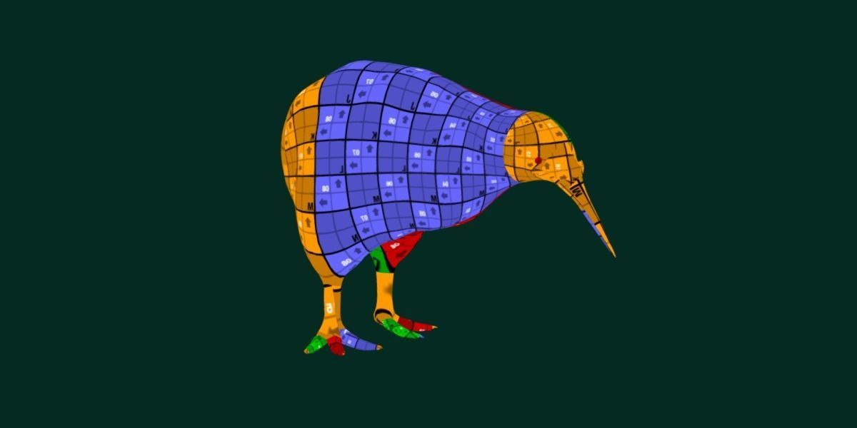 Kiwi Flightless Bird Animal Low-poly 3D model_10