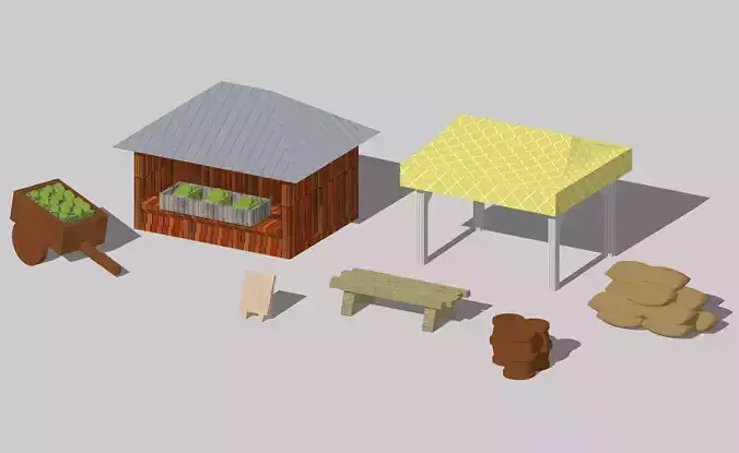 Food Shop Market and Accessories Set by Outland Models