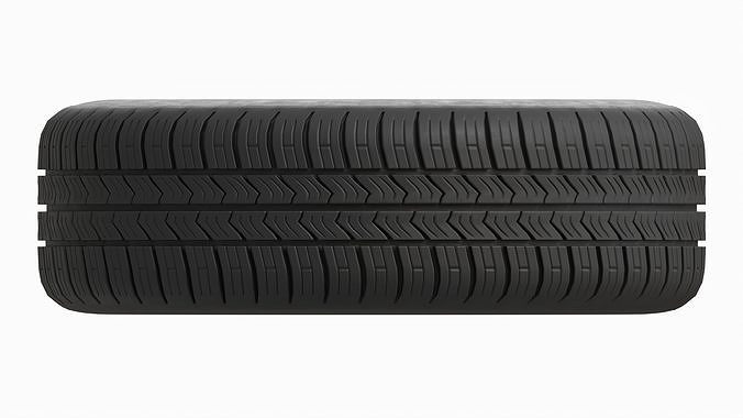 Car trailer wheel with tire 3D model 5