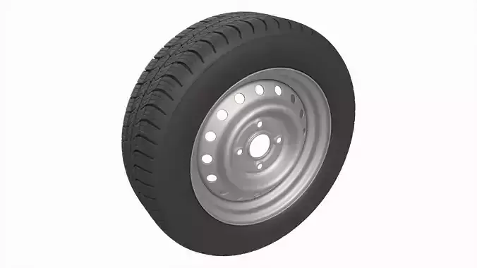 Car trailer wheel with tire