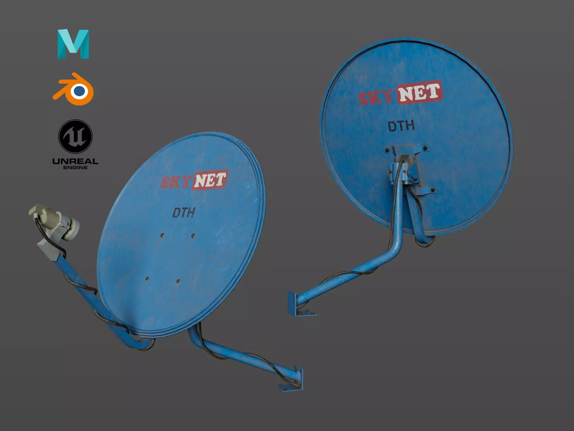 Skynet-Satellite Low-poly 3D model_0