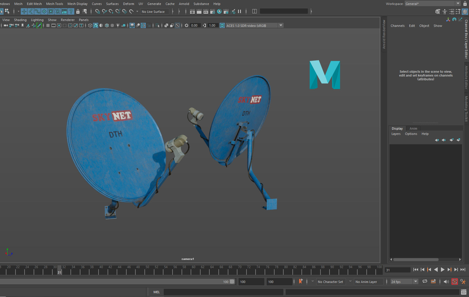 Skynet-Satellite Low-poly 3D model_6