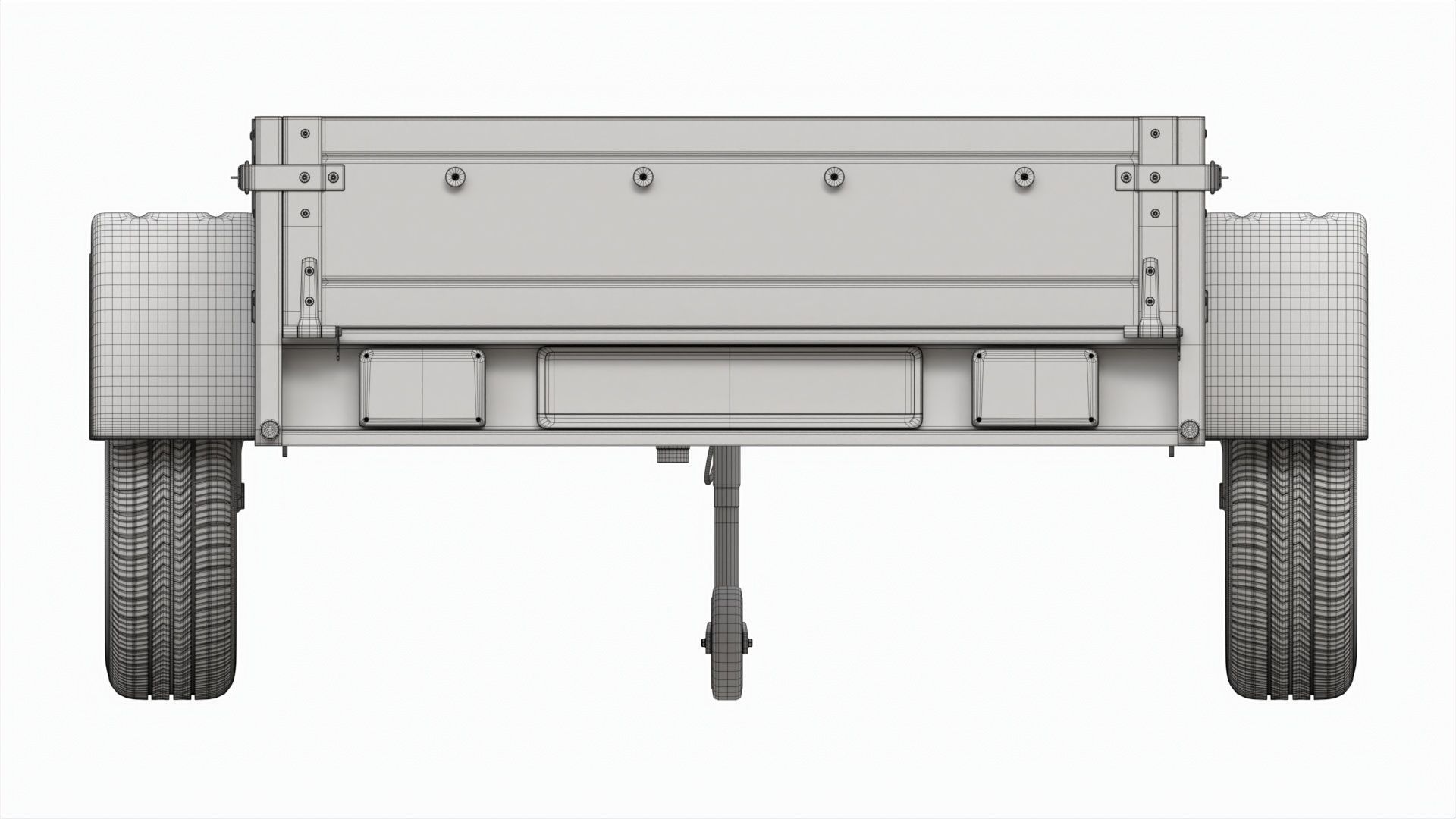 Single axle car trailer with jockey wheel 3D model_14