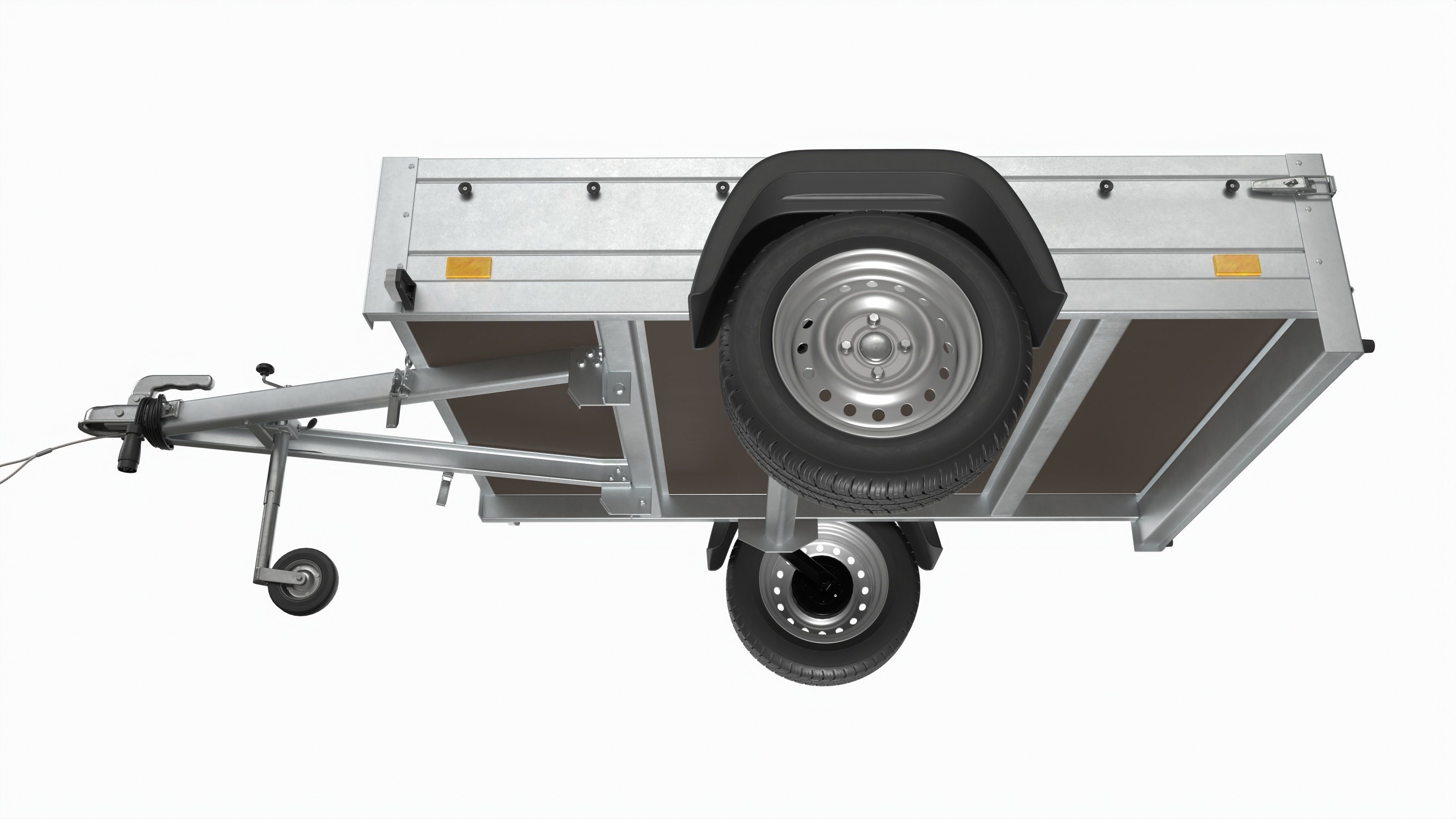 Single axle car trailer with jockey wheel 3D model_6