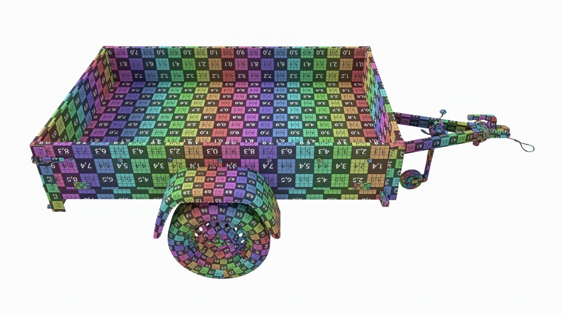 Single axle car trailer with jockey wheel 3D model_15