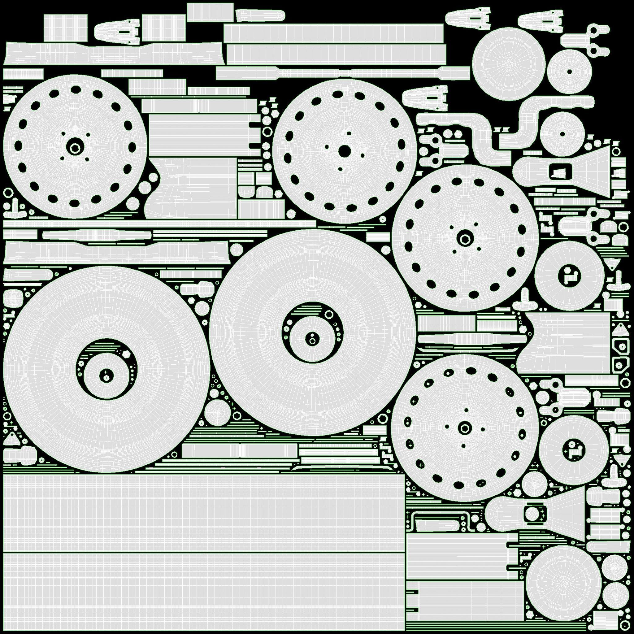 Single axle car trailer with jockey wheel 3D model_22