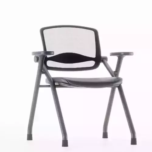 Study chair with steel legs 3D model
