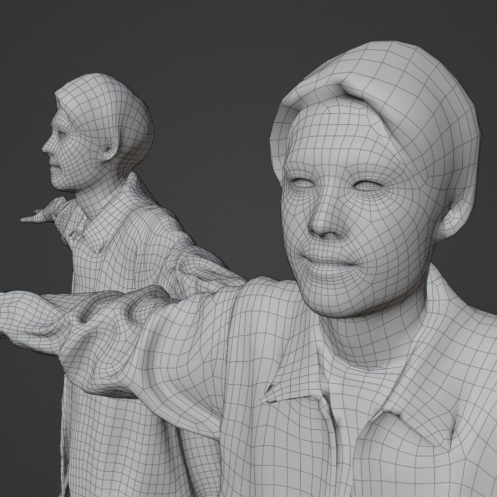 Asian man 133 Hiro Low-poly 3D model_5