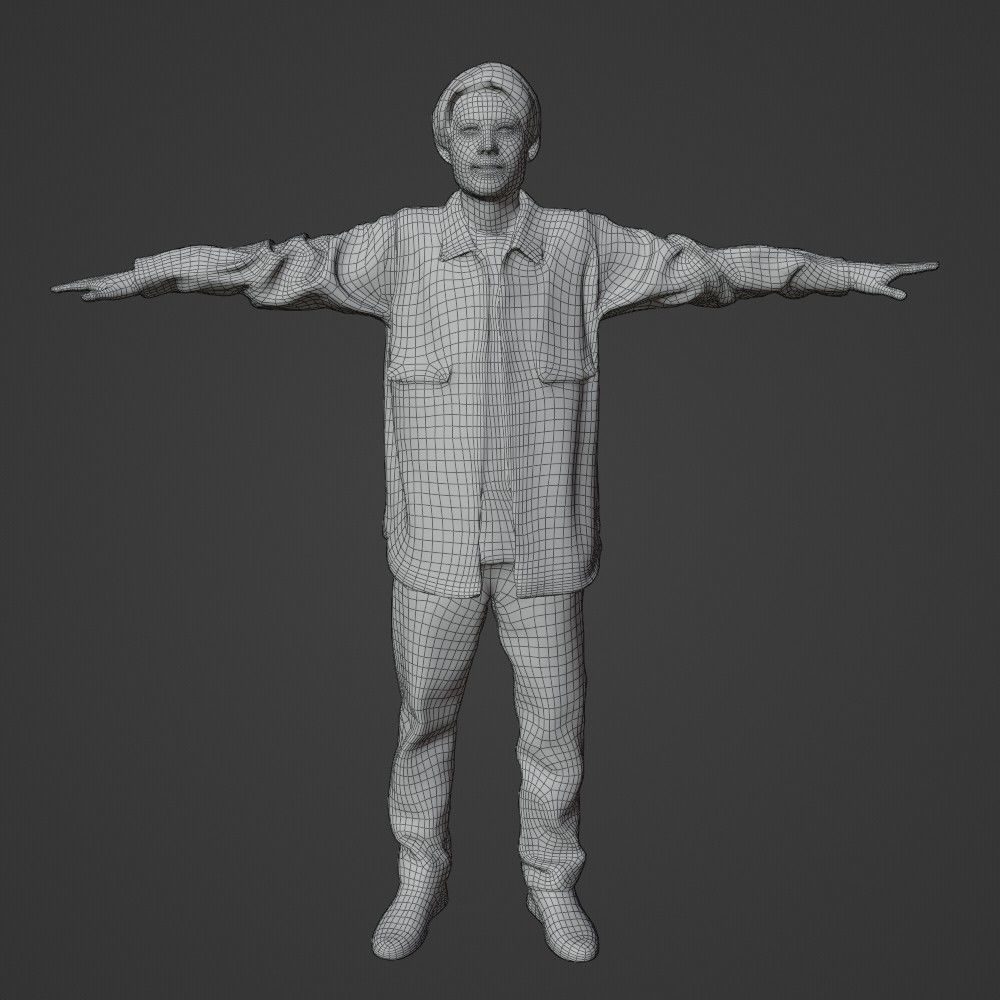 Asian man 133 Hiro Low-poly 3D model_1