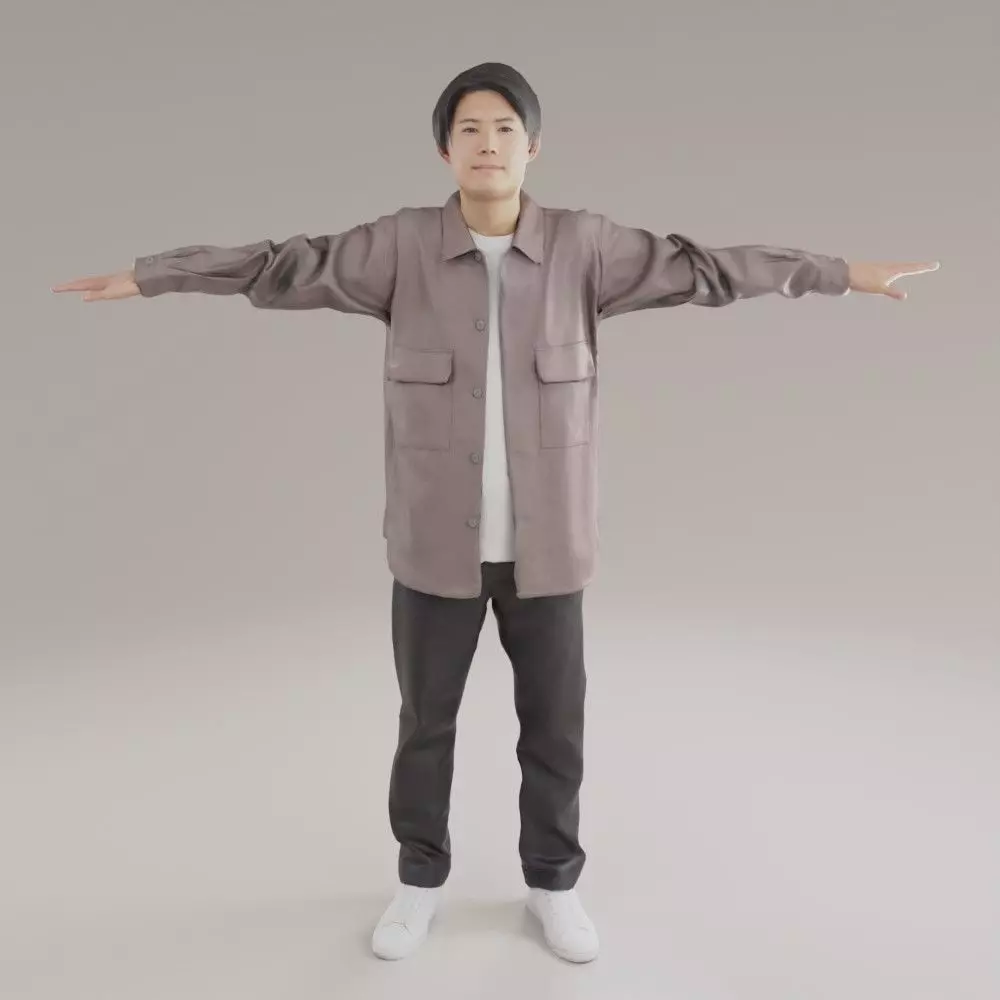 Asian man 133 Hiro Low-poly 3D model_0