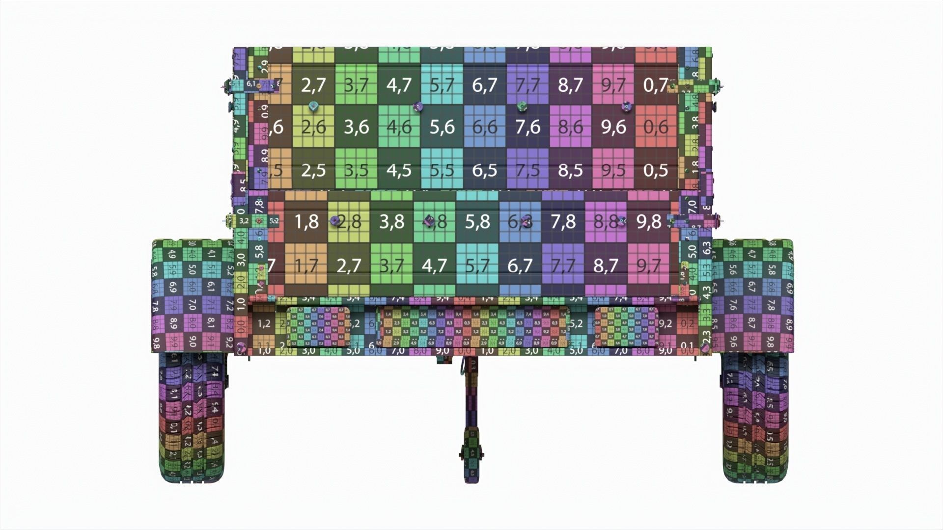 Single axle car trailer with extra walls jockey wheel 3D model_18