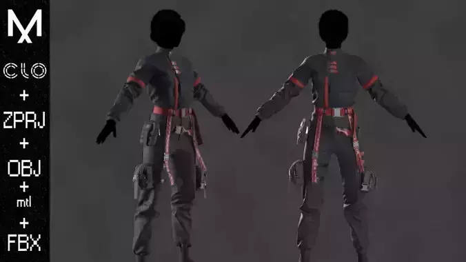 New Outfit Female Marvelous designer Clo3d OBJ mtl FBX ZPRJ