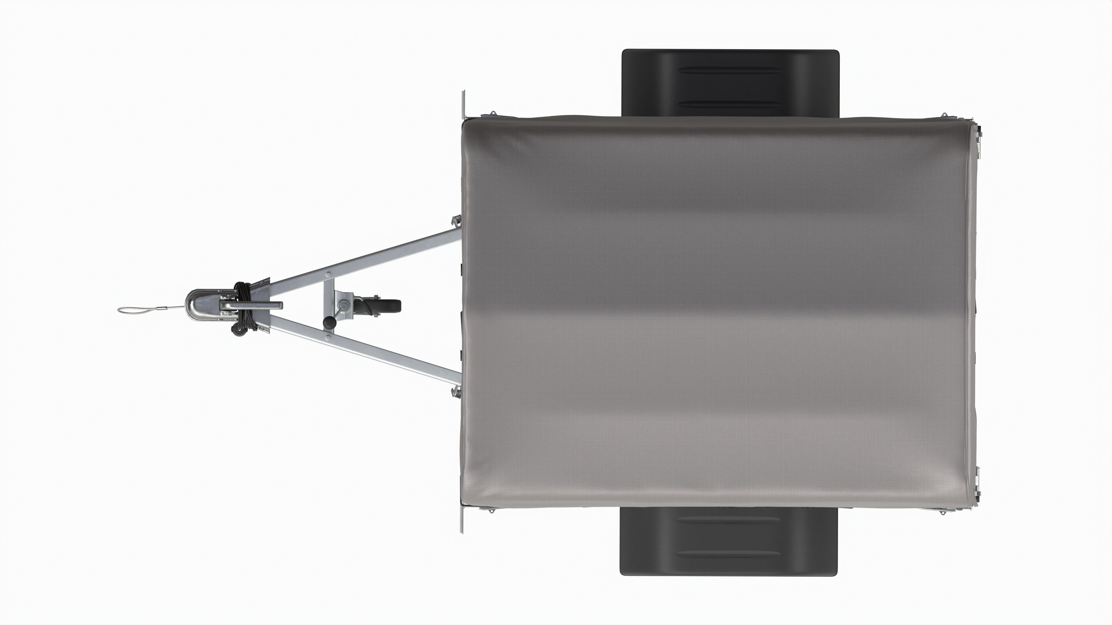 Single axle car trailer with extra walls cover high frame 3D model_9