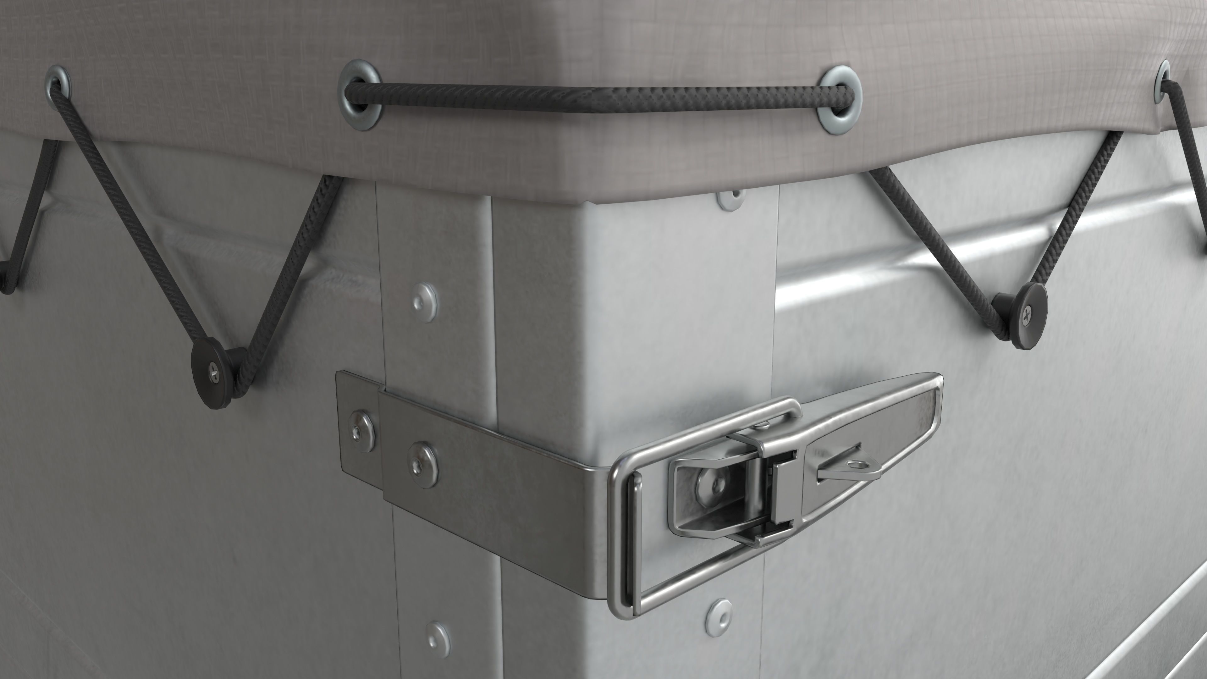 Single axle car trailer with extra walls cover high frame 3D model_5