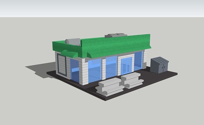 Service Station Combo by Outland Models Low-poly 3D model