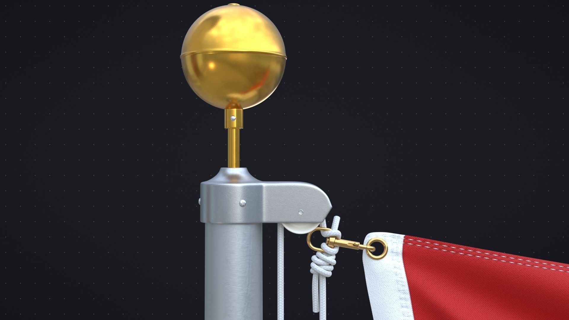 Flag Animated Looped 3D model_6