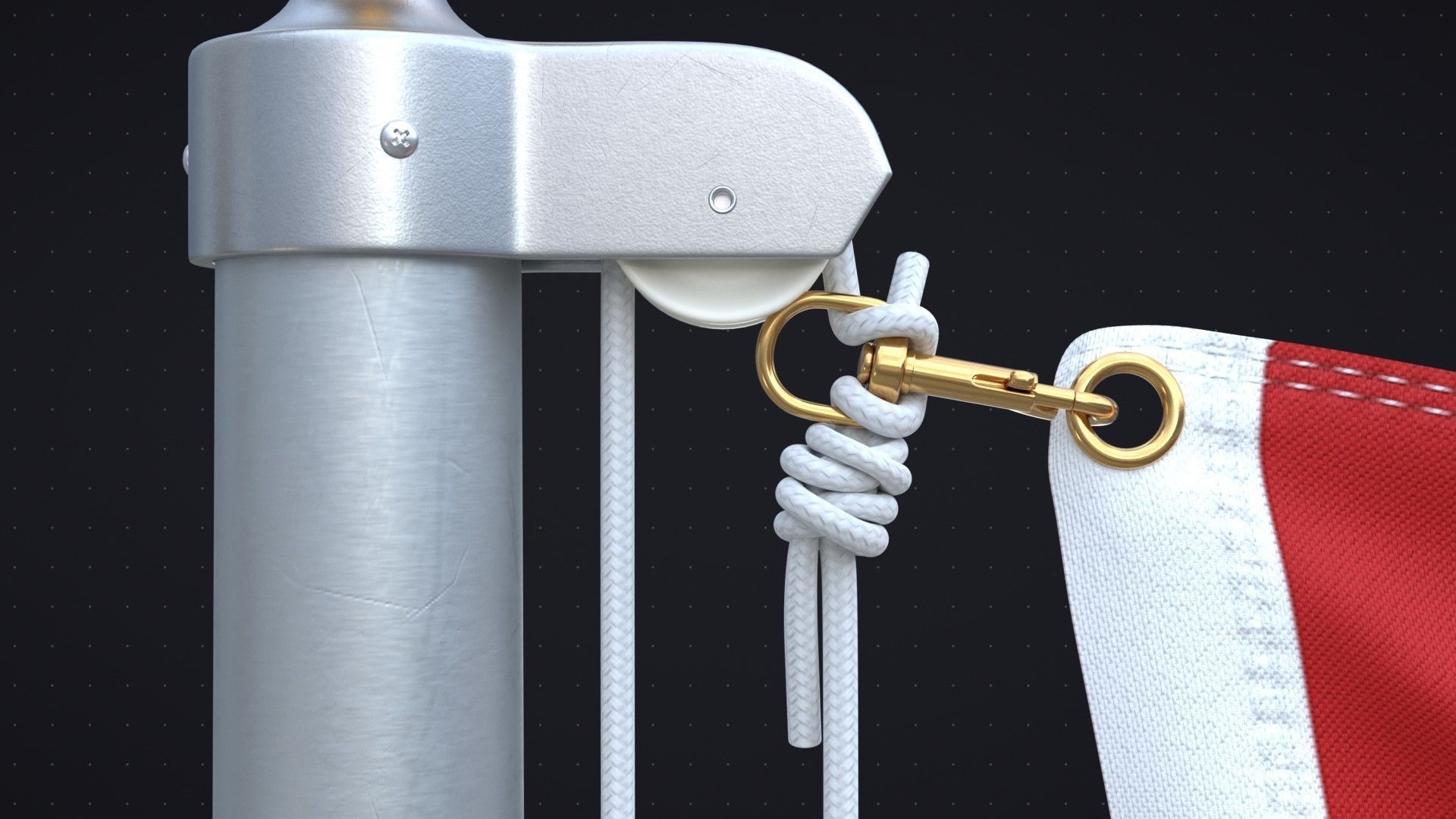 Flag Animated Looped 3D model_7