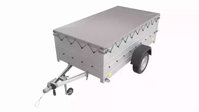 Single axle car trailer with extra walls cover jockey extended