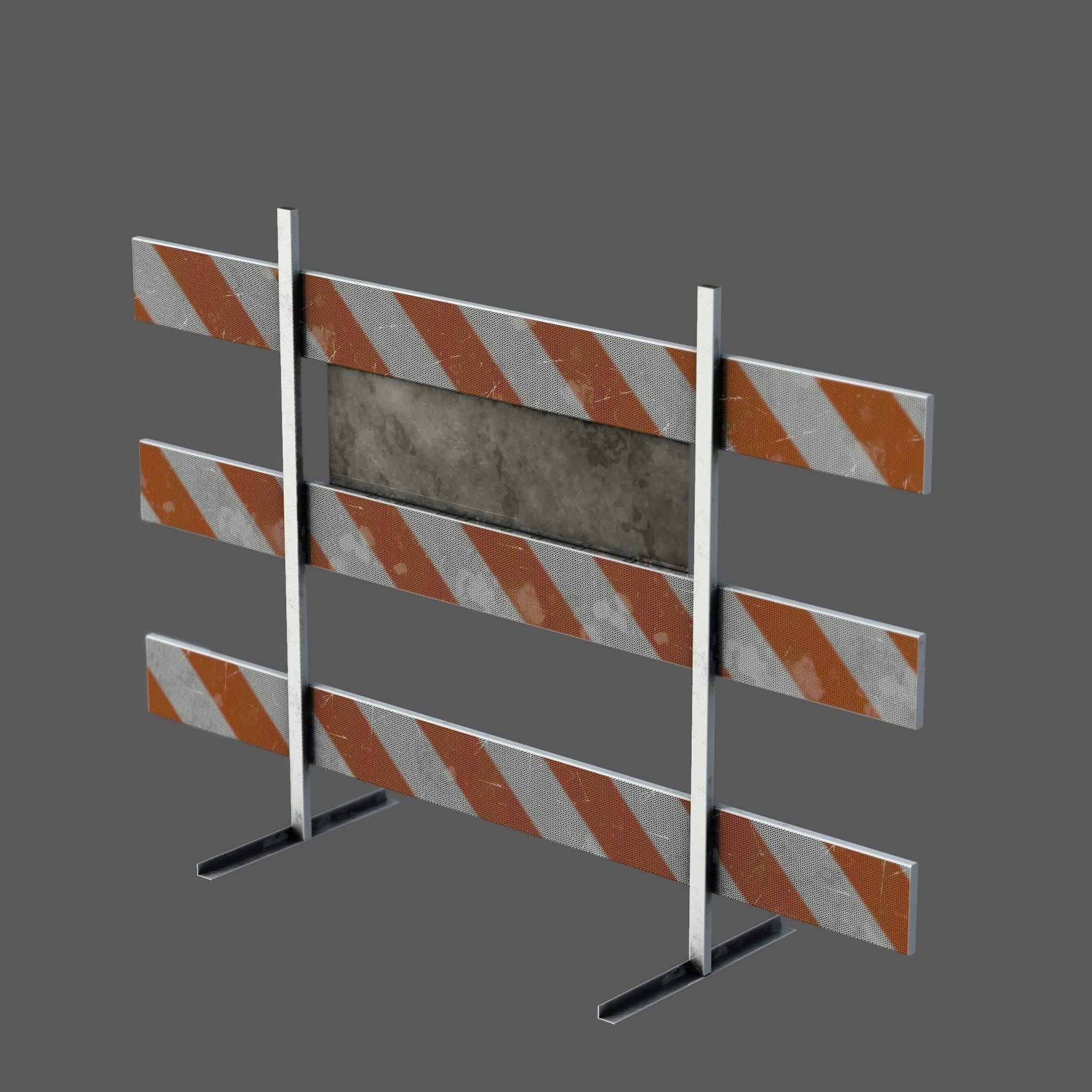 Road Closed Sign Low-poly 3D model_2
