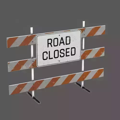 Road Closed Sign Low-poly 3D model