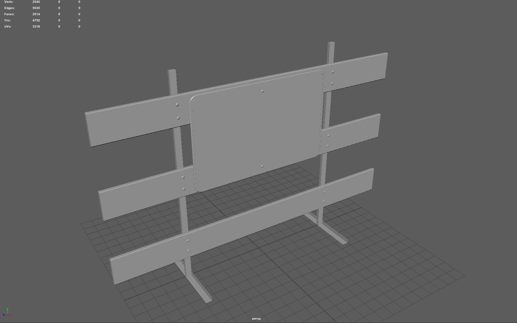 Road Closed Sign Low-poly 3D model_5
