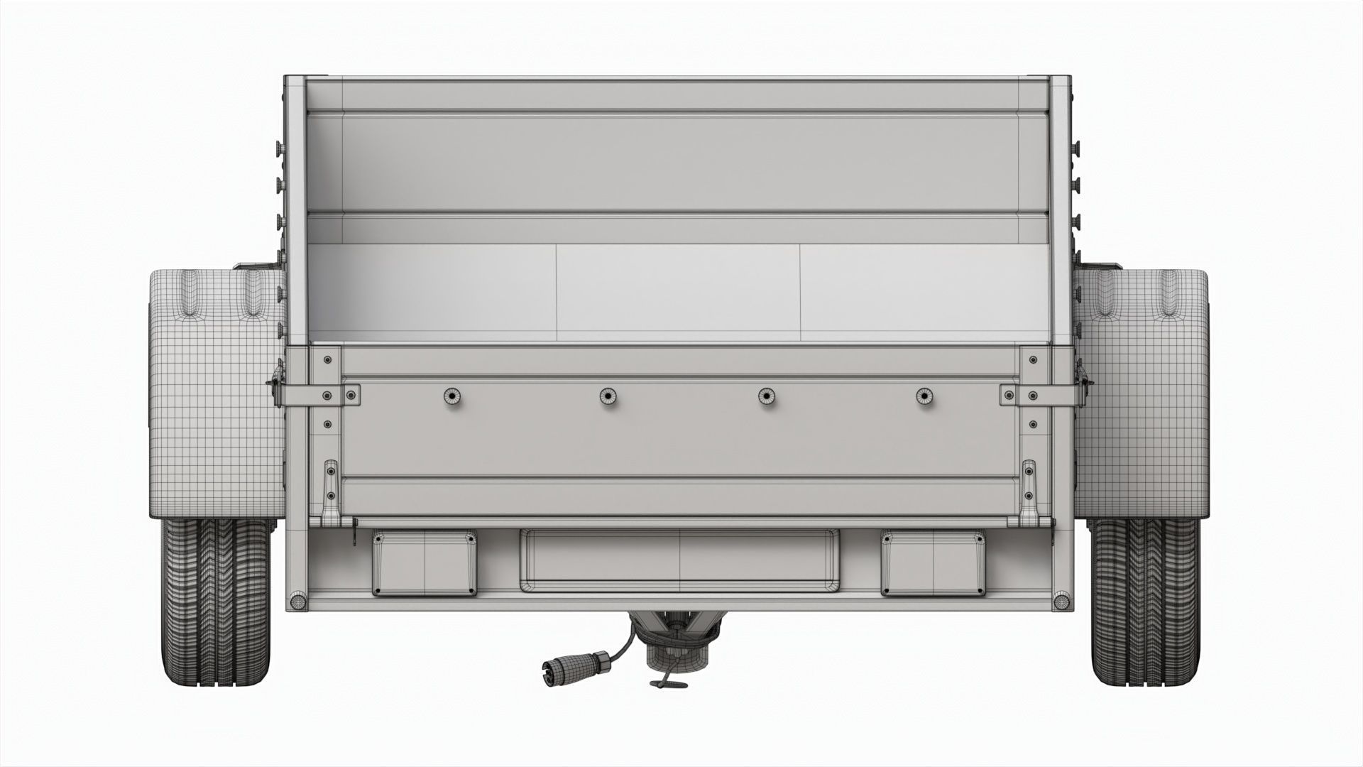 Single axle car trailer 3D model_17