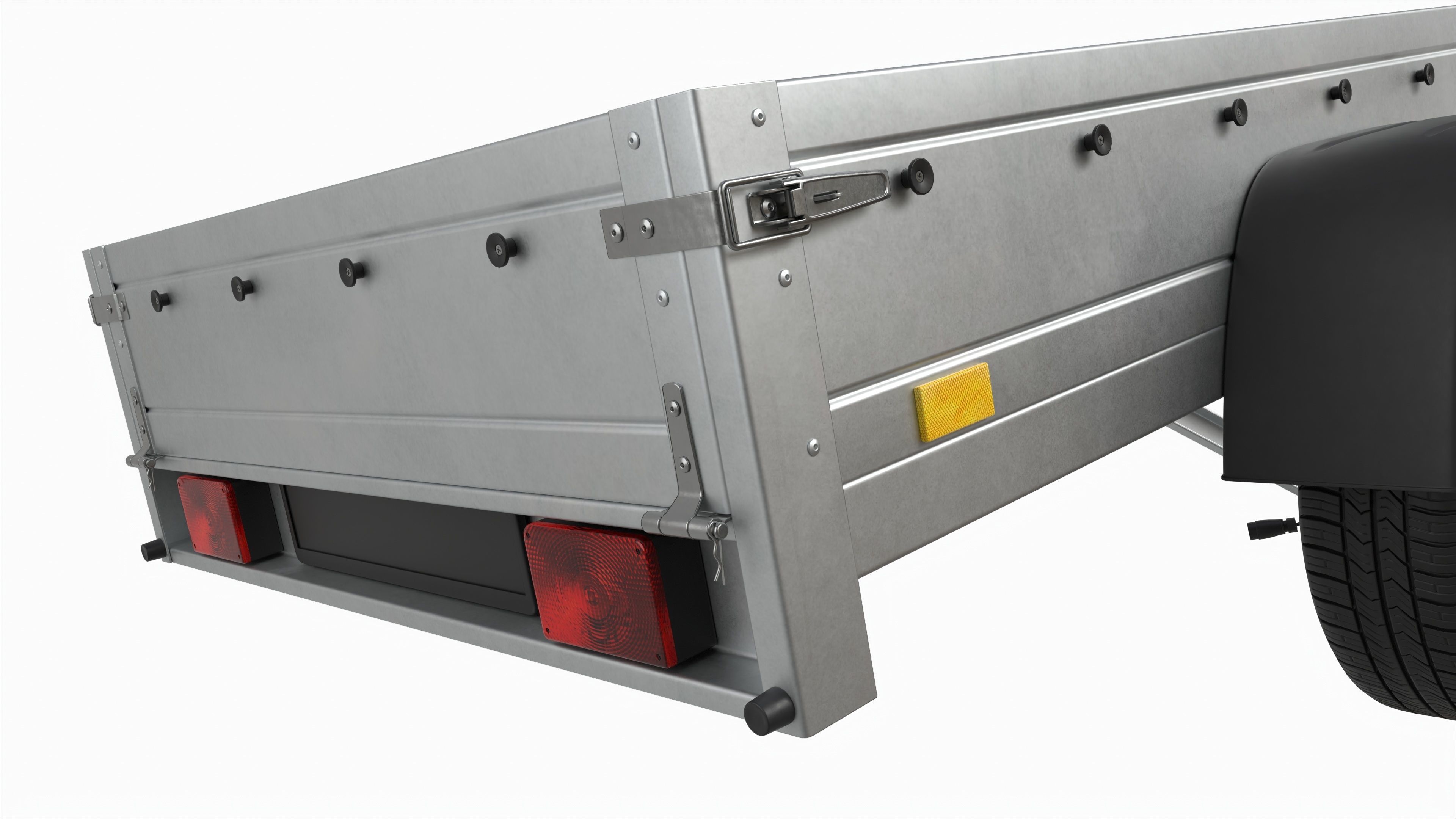 Single axle car trailer 3D model_7