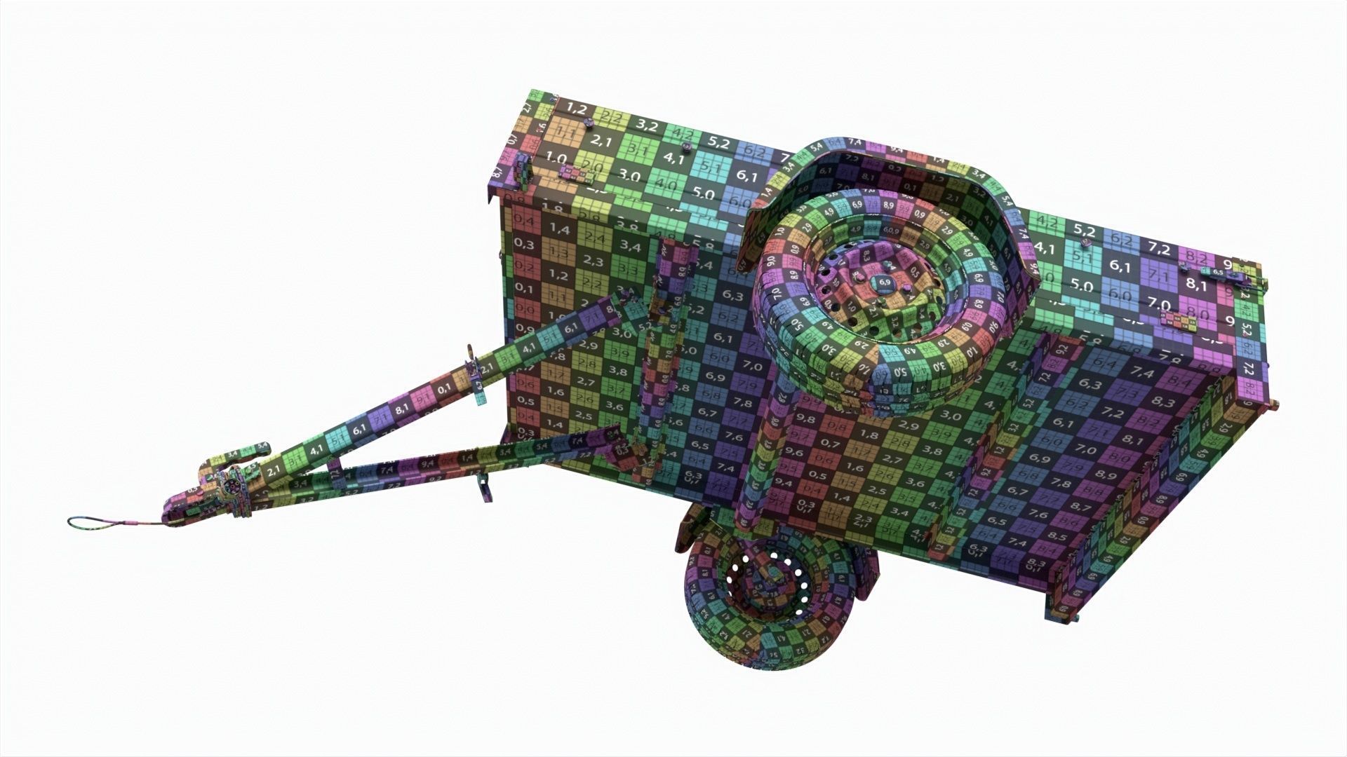 Single axle car trailer 3D model_19