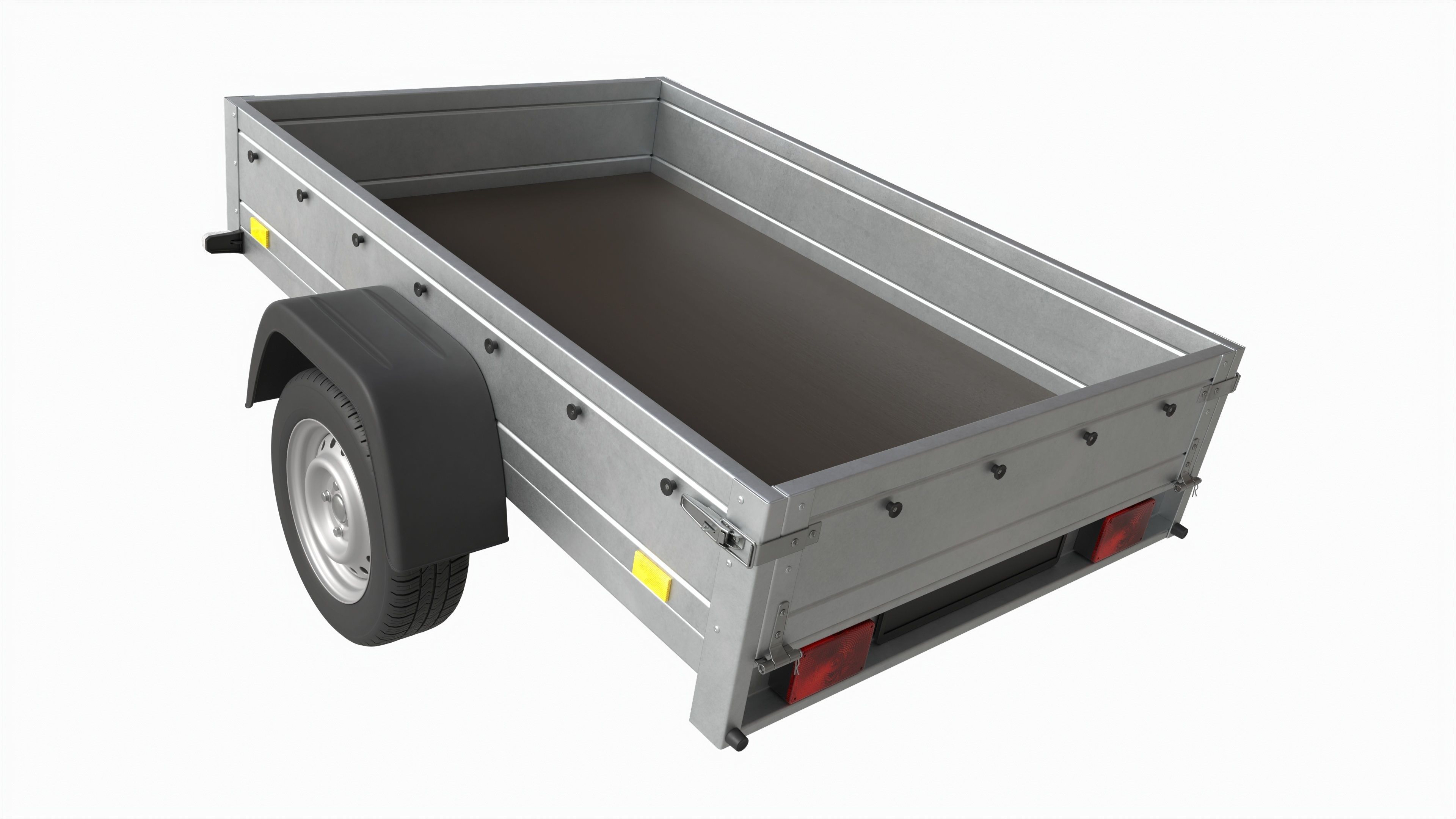 Single axle car trailer 3D model_3
