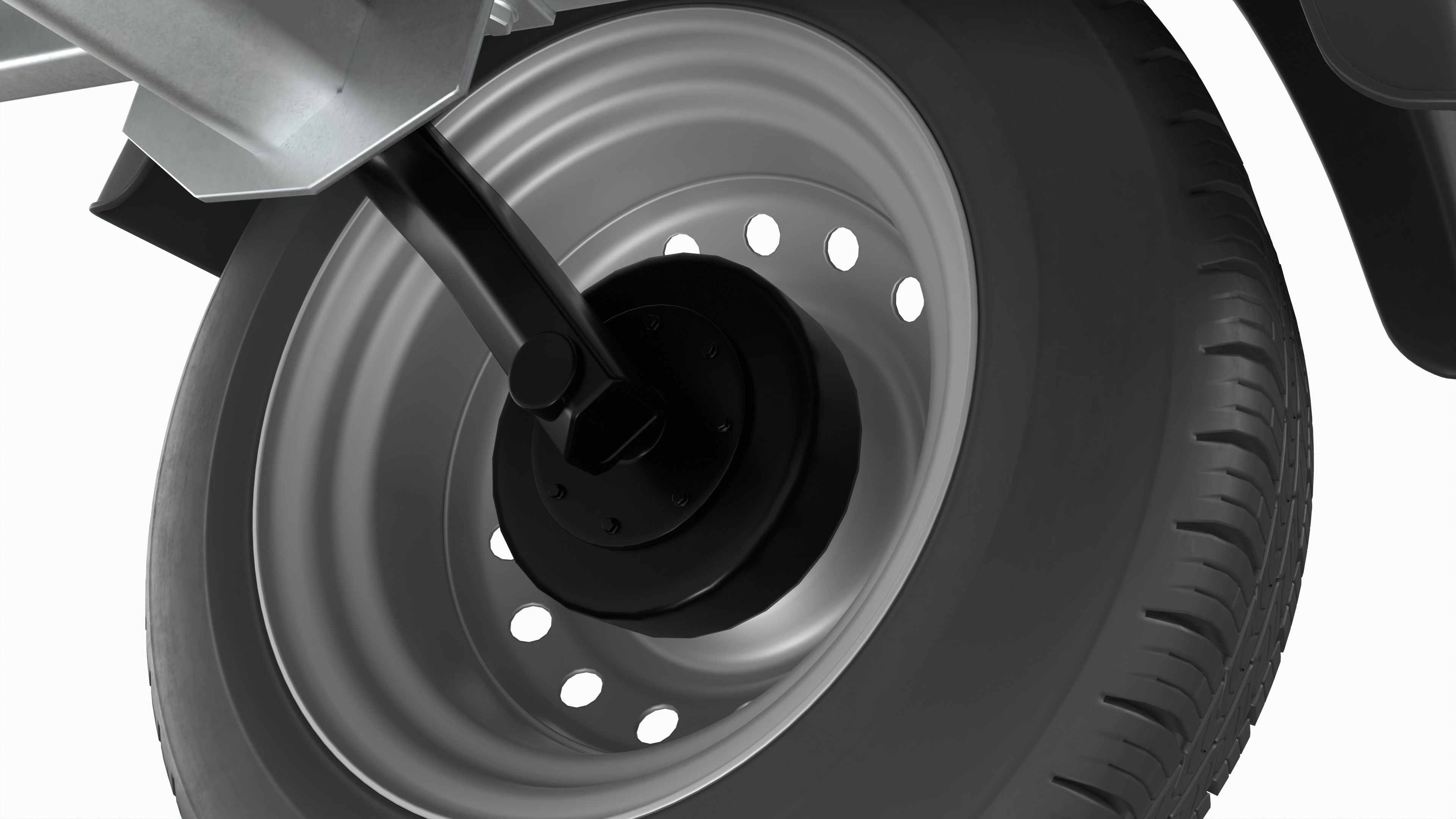 Single axle car trailer 3D model_9