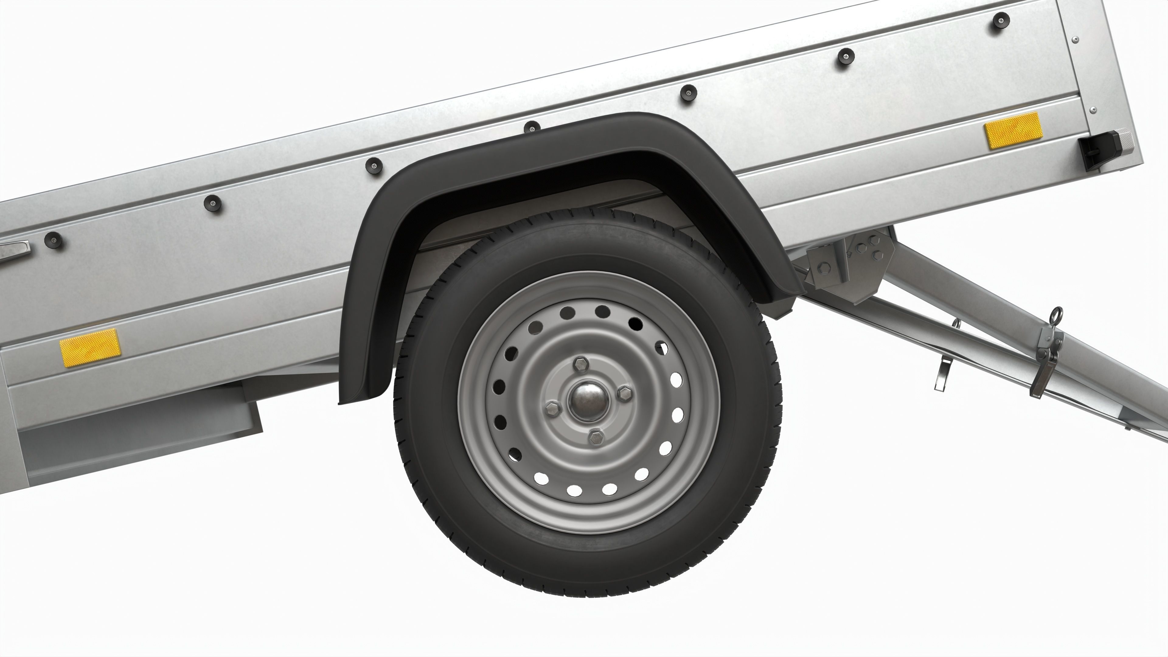 Single axle car trailer 3D model_5