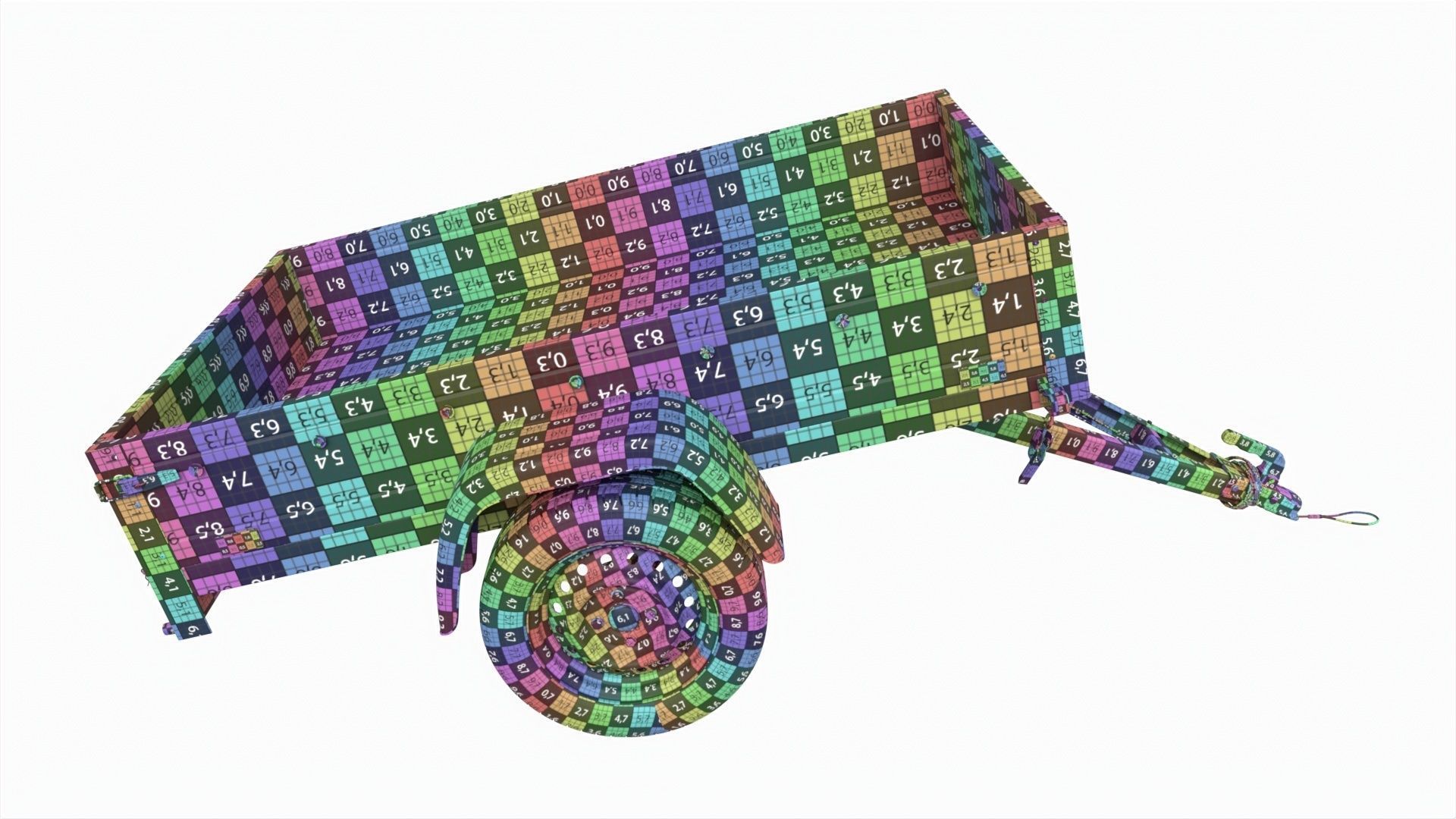 Single axle car trailer 3D model_18