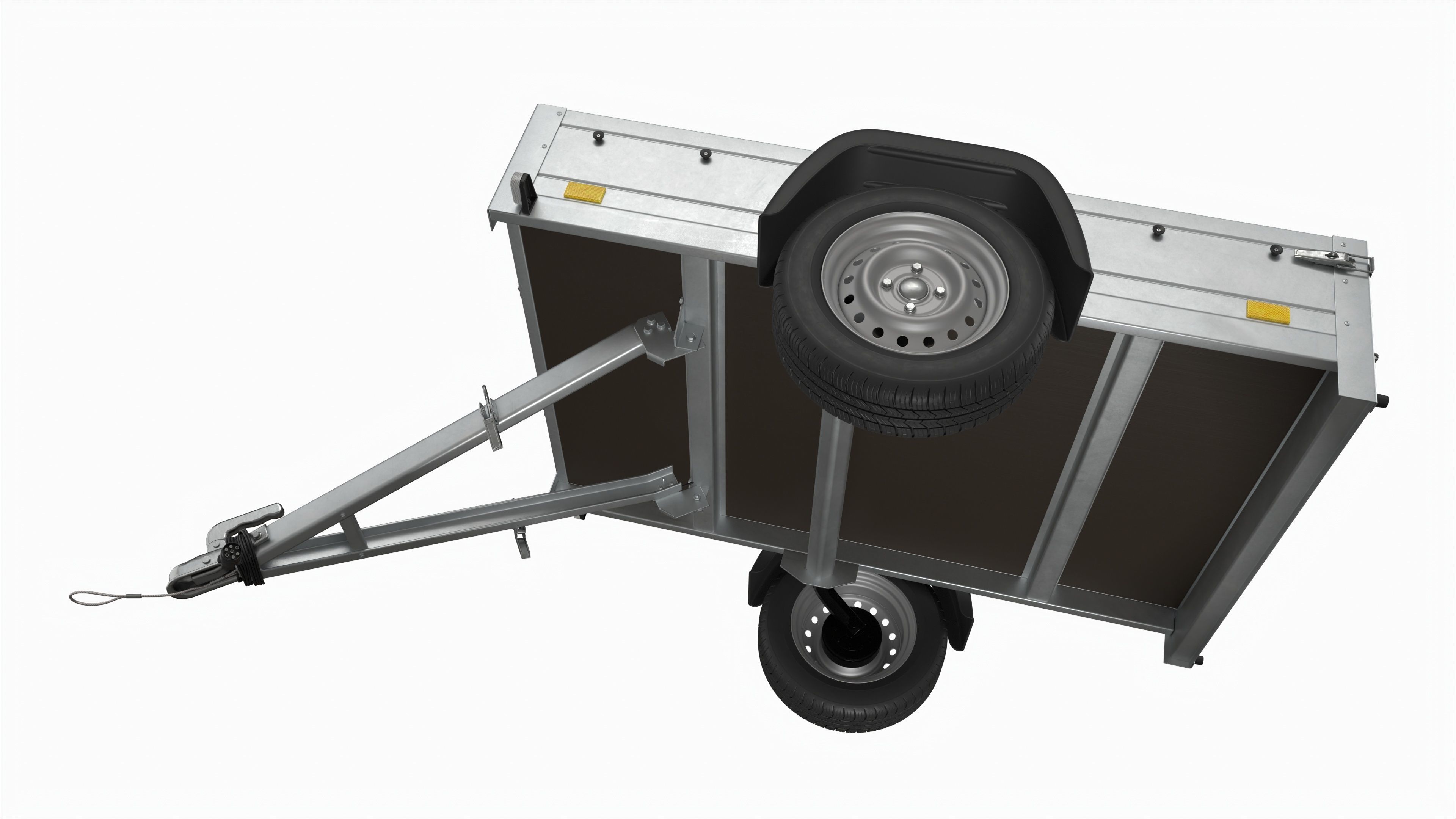 Single axle car trailer 3D model_8