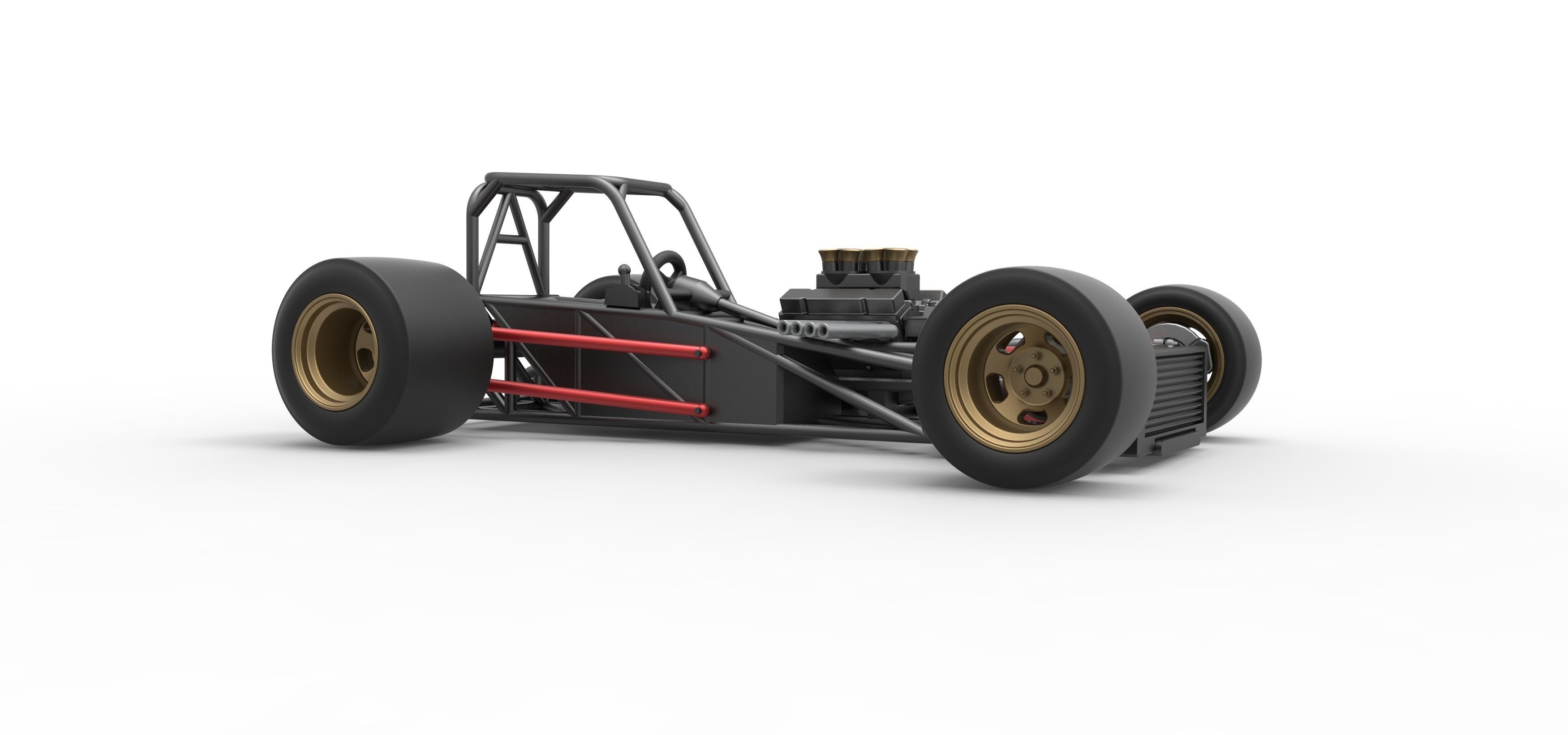 Supermodified front engine race car Base Scale 1 to 25 3D print model_23