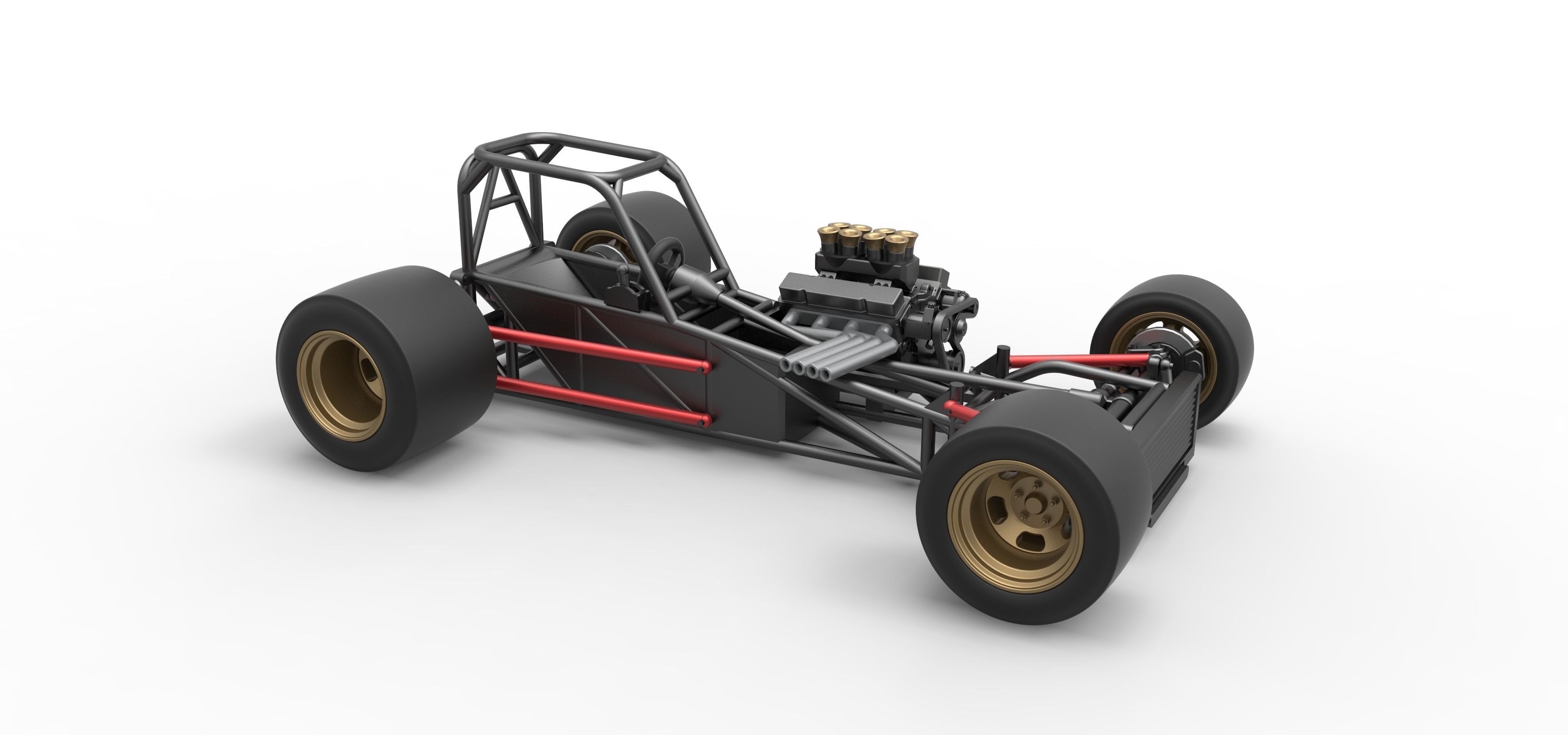 Supermodified front engine race car Base Scale 1 to 25 3D print model_22