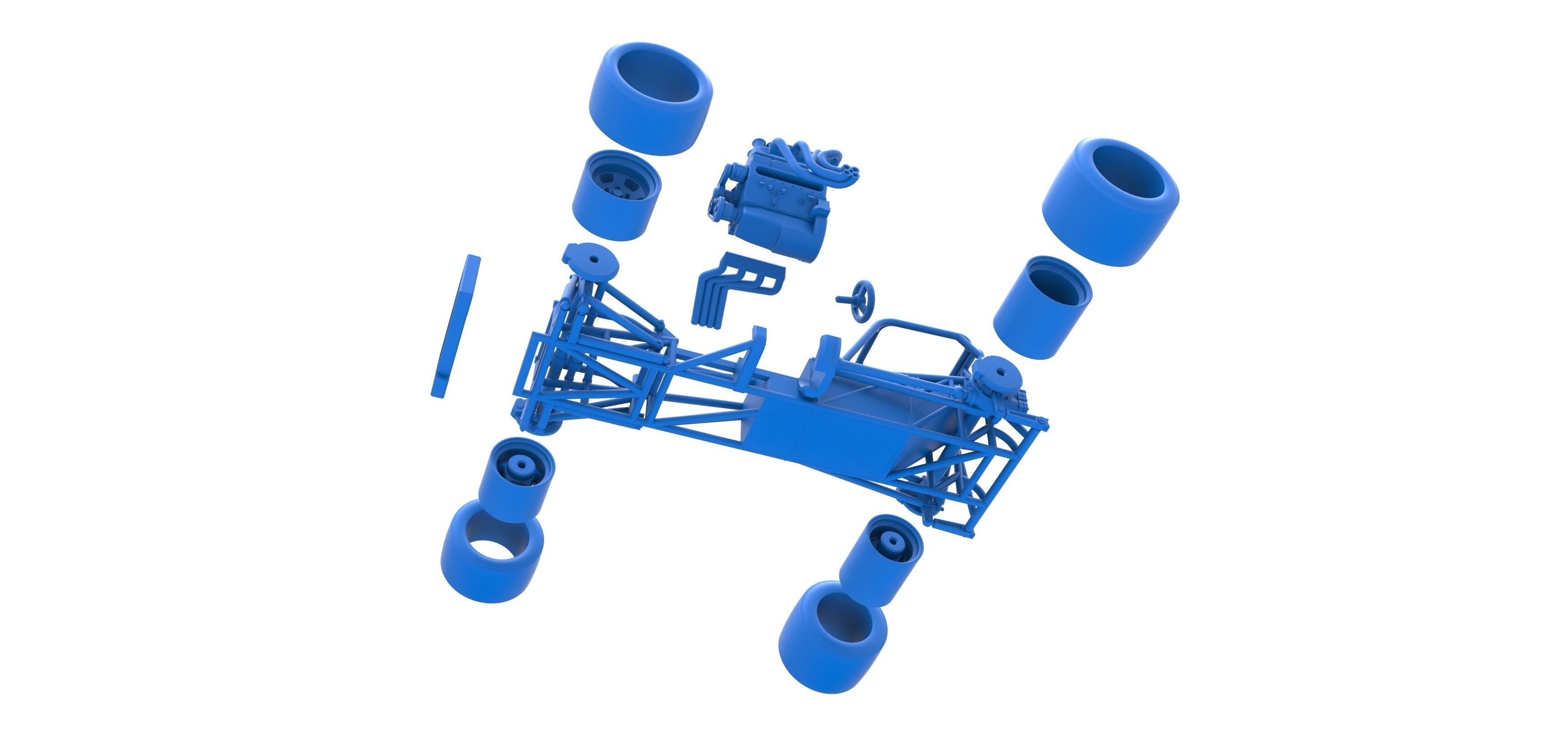 Supermodified front engine race car Base Scale 1 to 25 3D print model_53