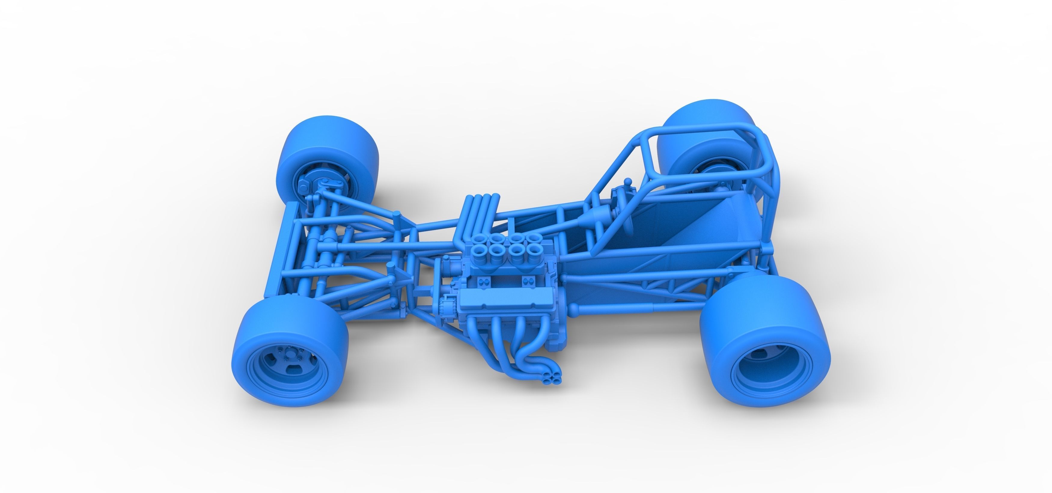 Supermodified front engine race car Base Scale 1 to 25 3D print model_35