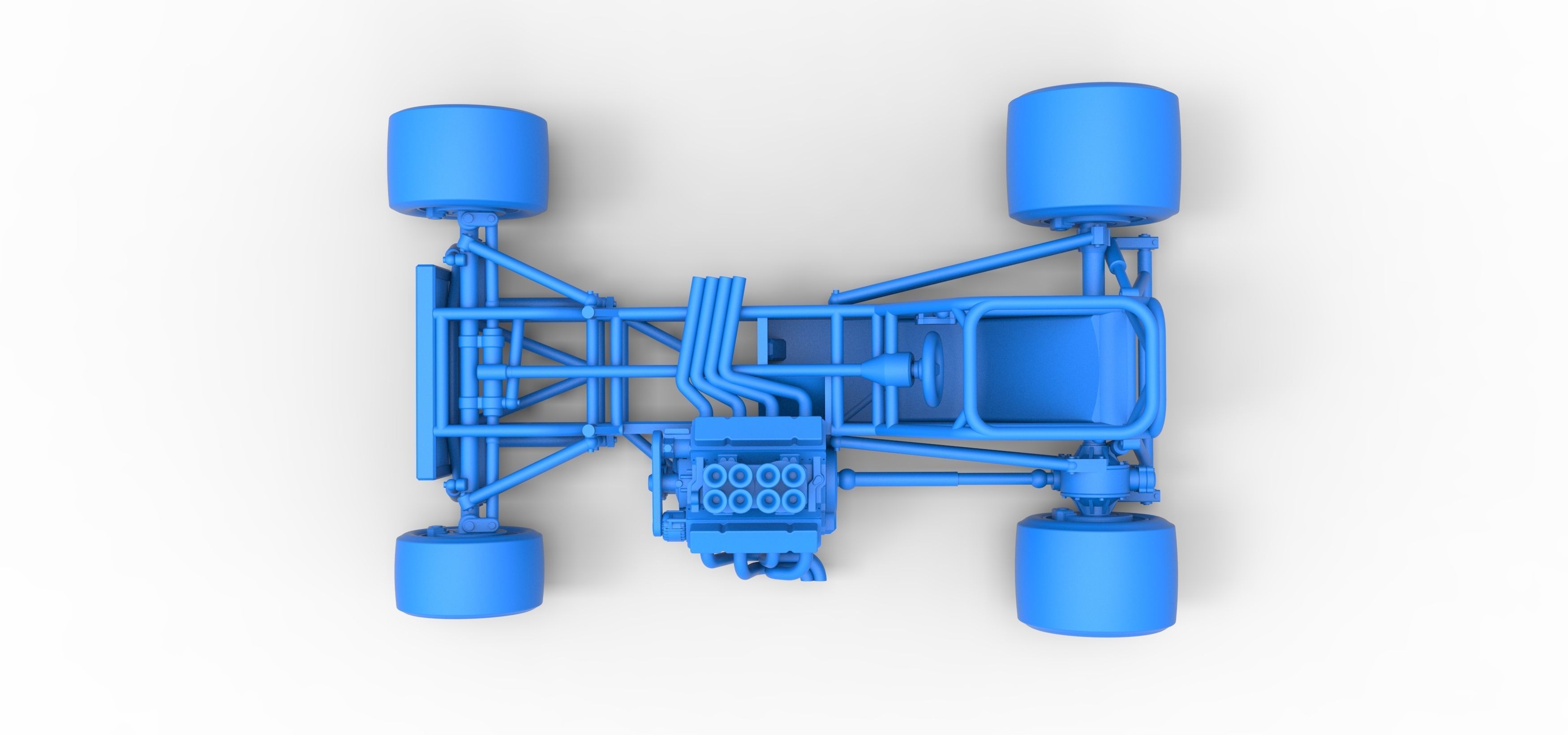 Supermodified front engine race car Base Scale 1 to 25 3D print model_36