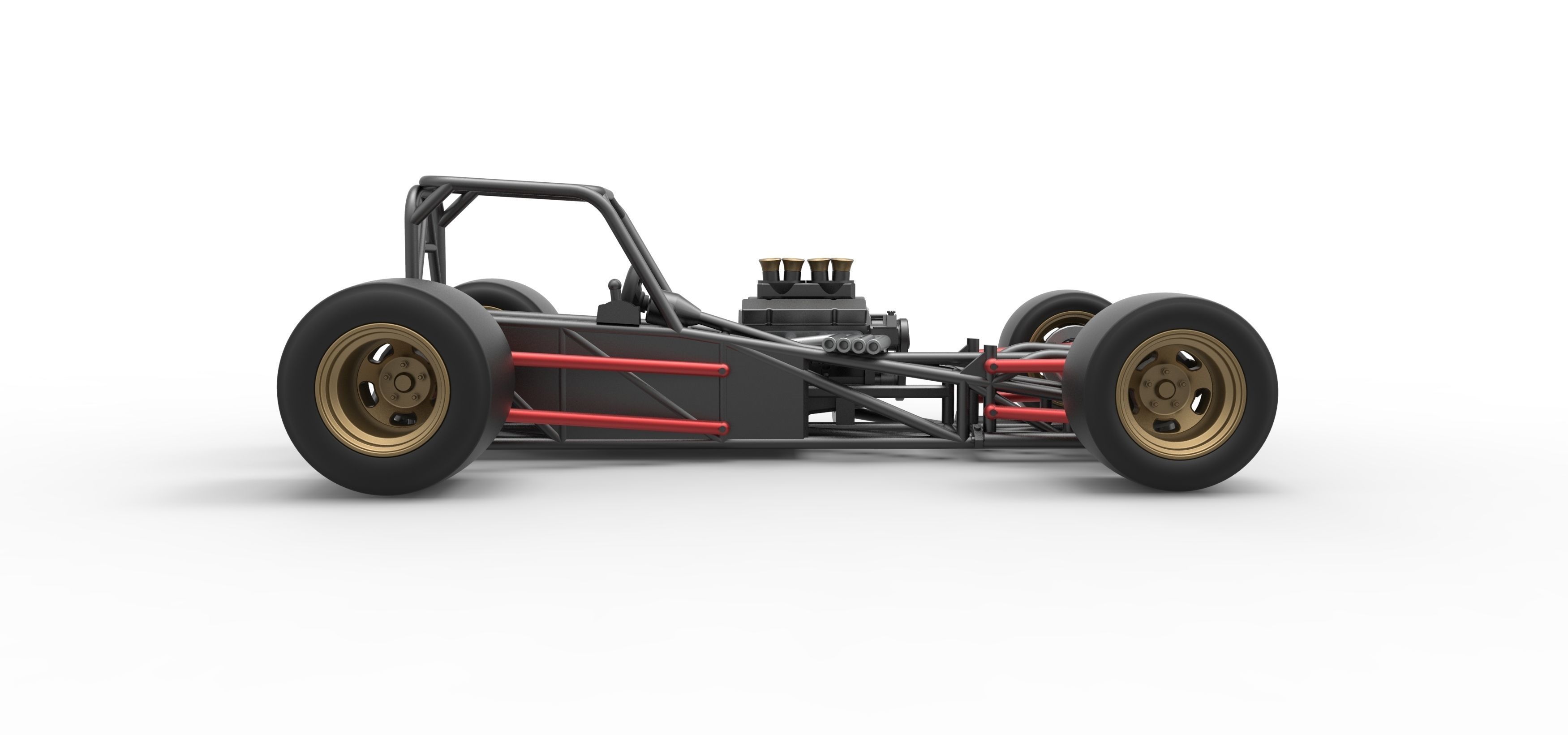 Supermodified front engine race car Base Scale 1 to 25 3D print model_20