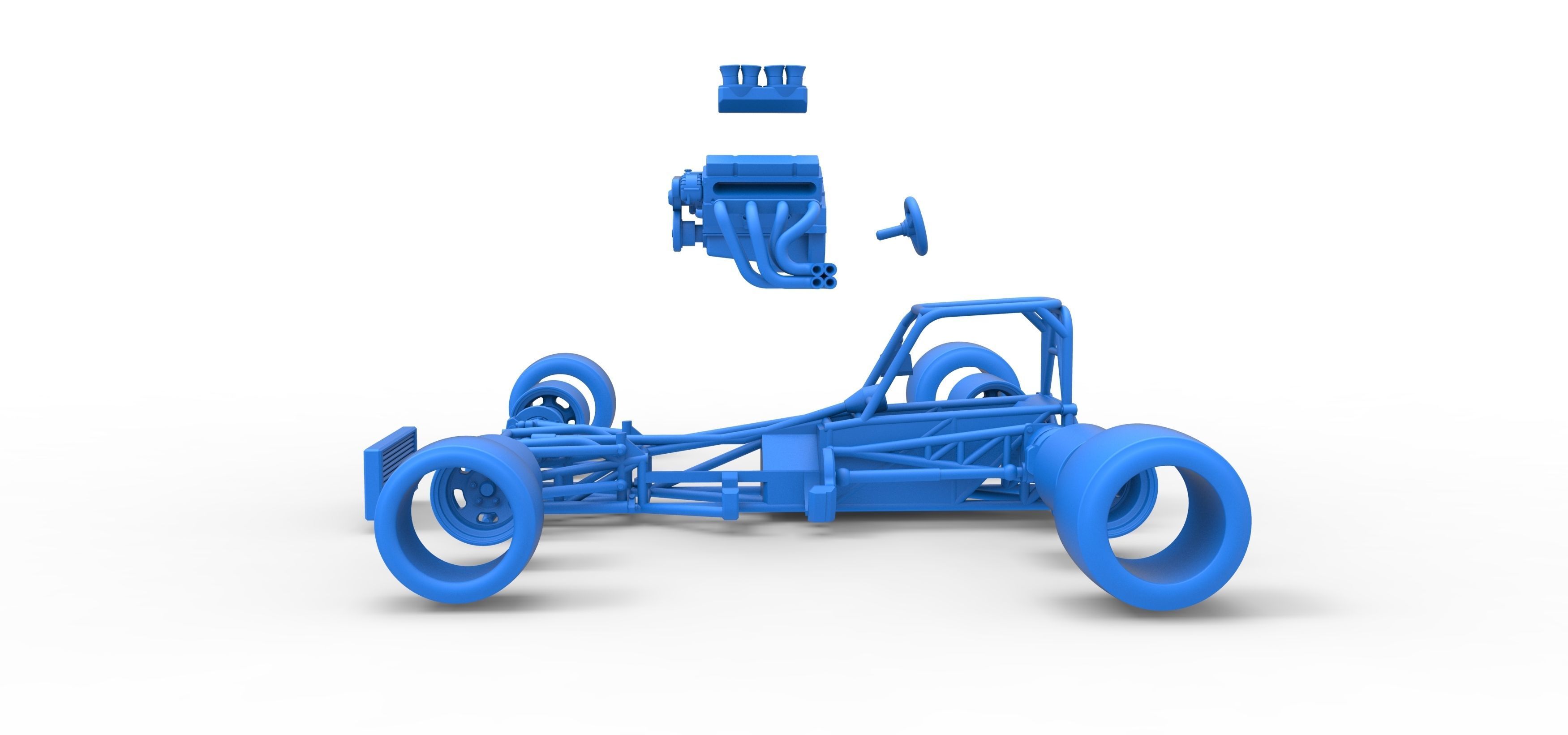 Supermodified front engine race car Base Scale 1 to 25 3D print model_55