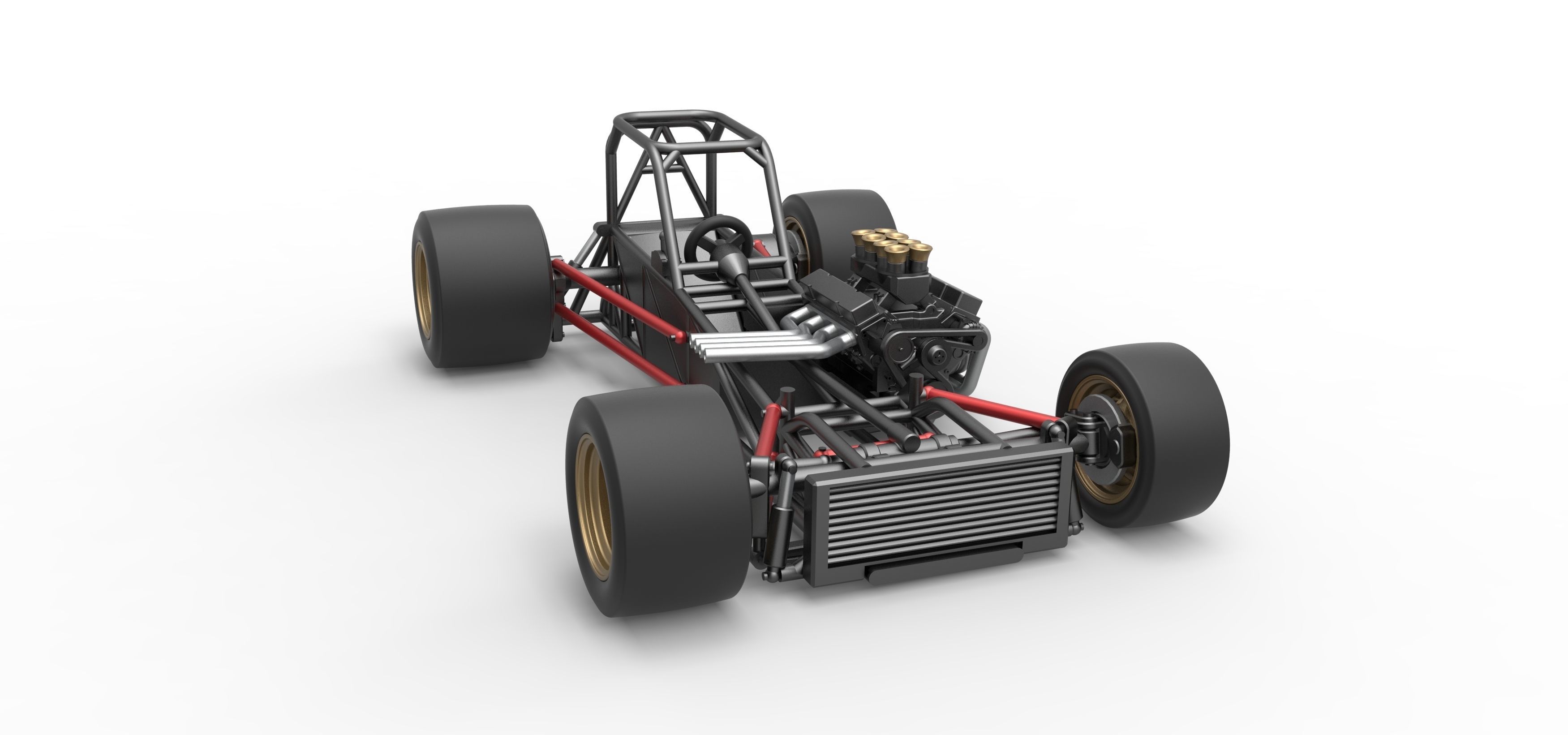 Supermodified front engine race car Base Scale 1 to 25 3D print model_24