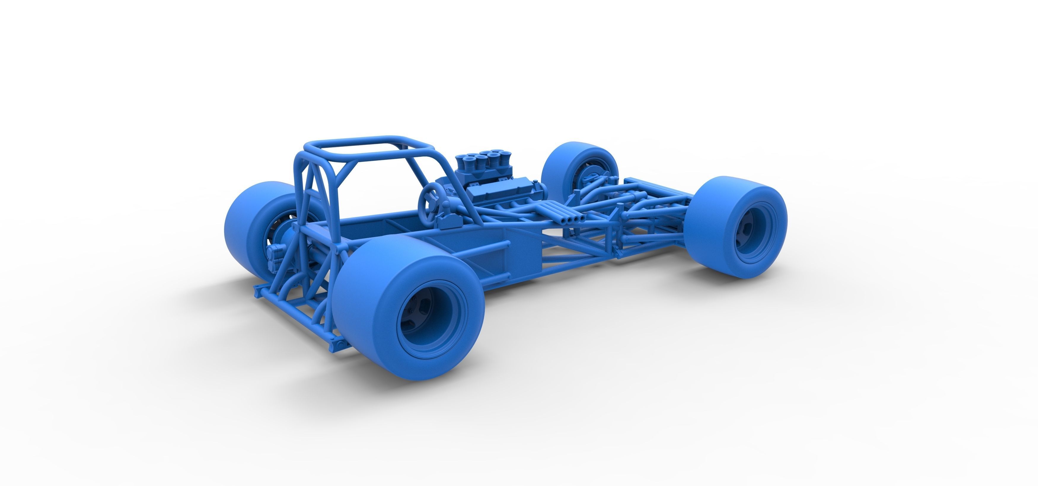 Supermodified front engine race car Base Scale 1 to 25 3D print model_43