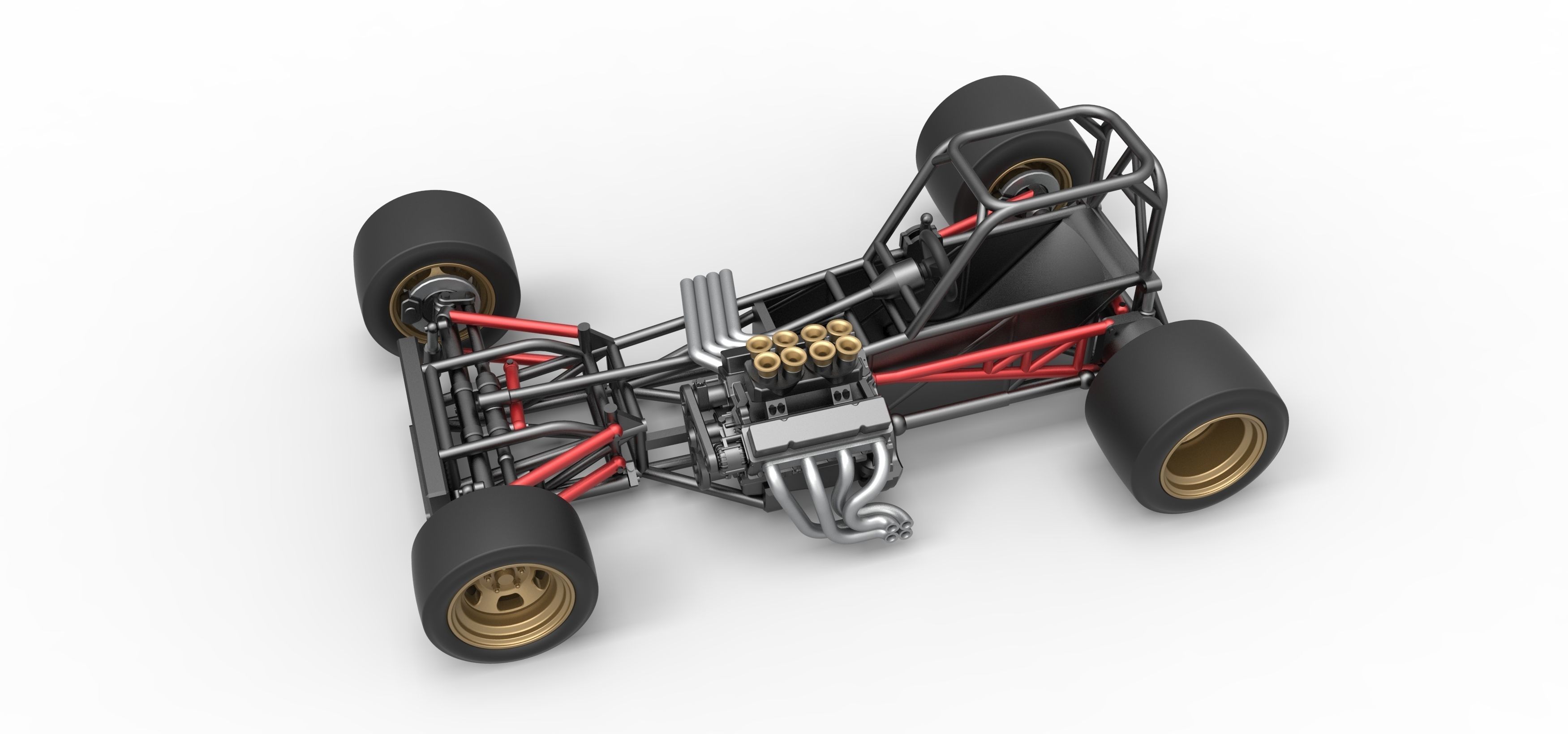 Supermodified front engine race car Base Scale 1 to 25 3D print model_4