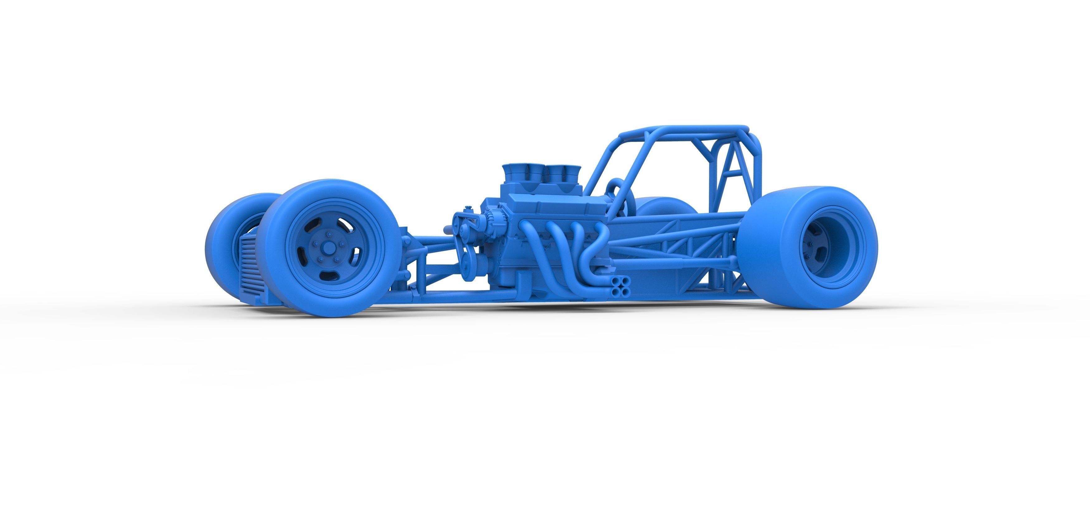 Supermodified front engine race car Base Scale 1 to 25 3D print model_27