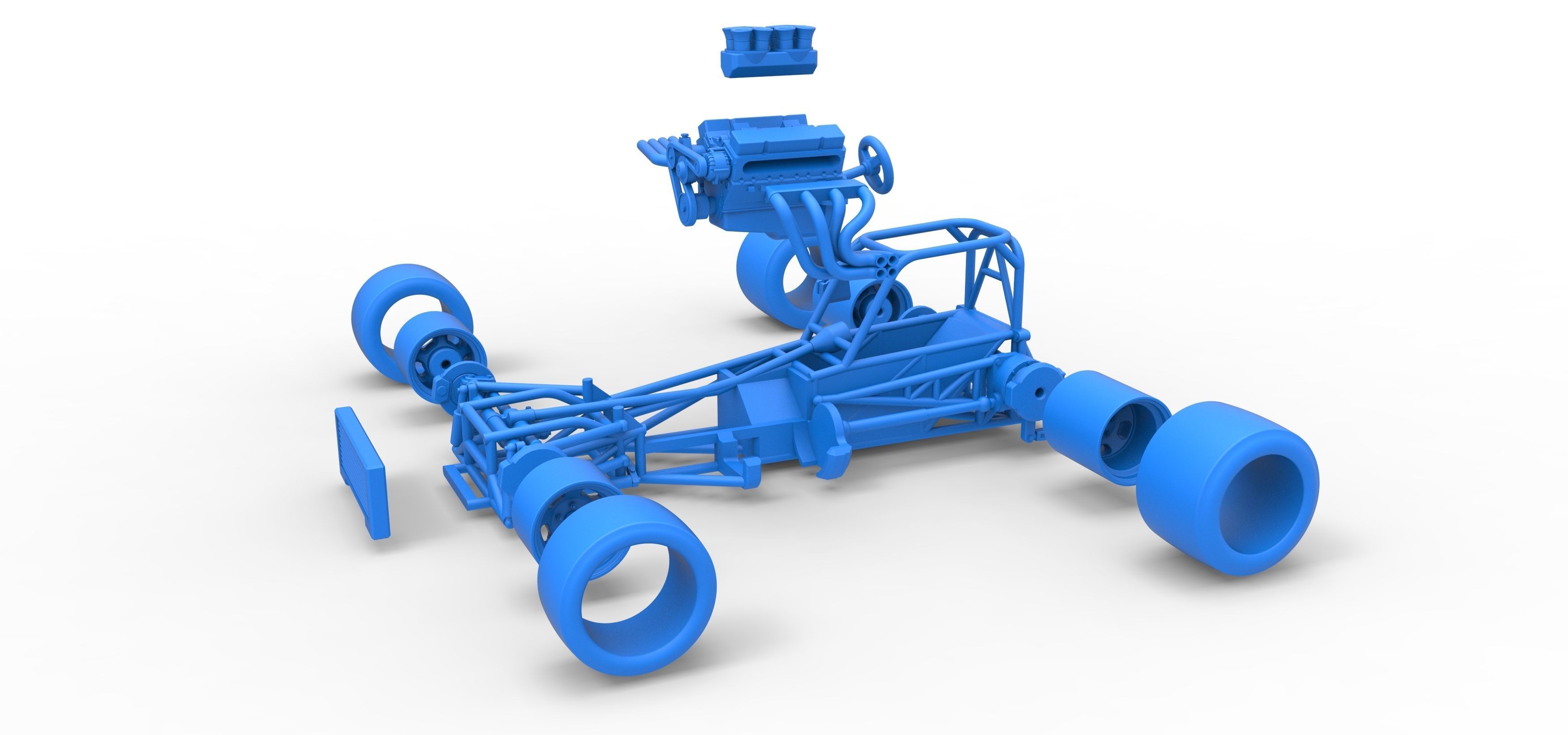 Supermodified front engine race car Base Scale 1 to 25 3D print model_51