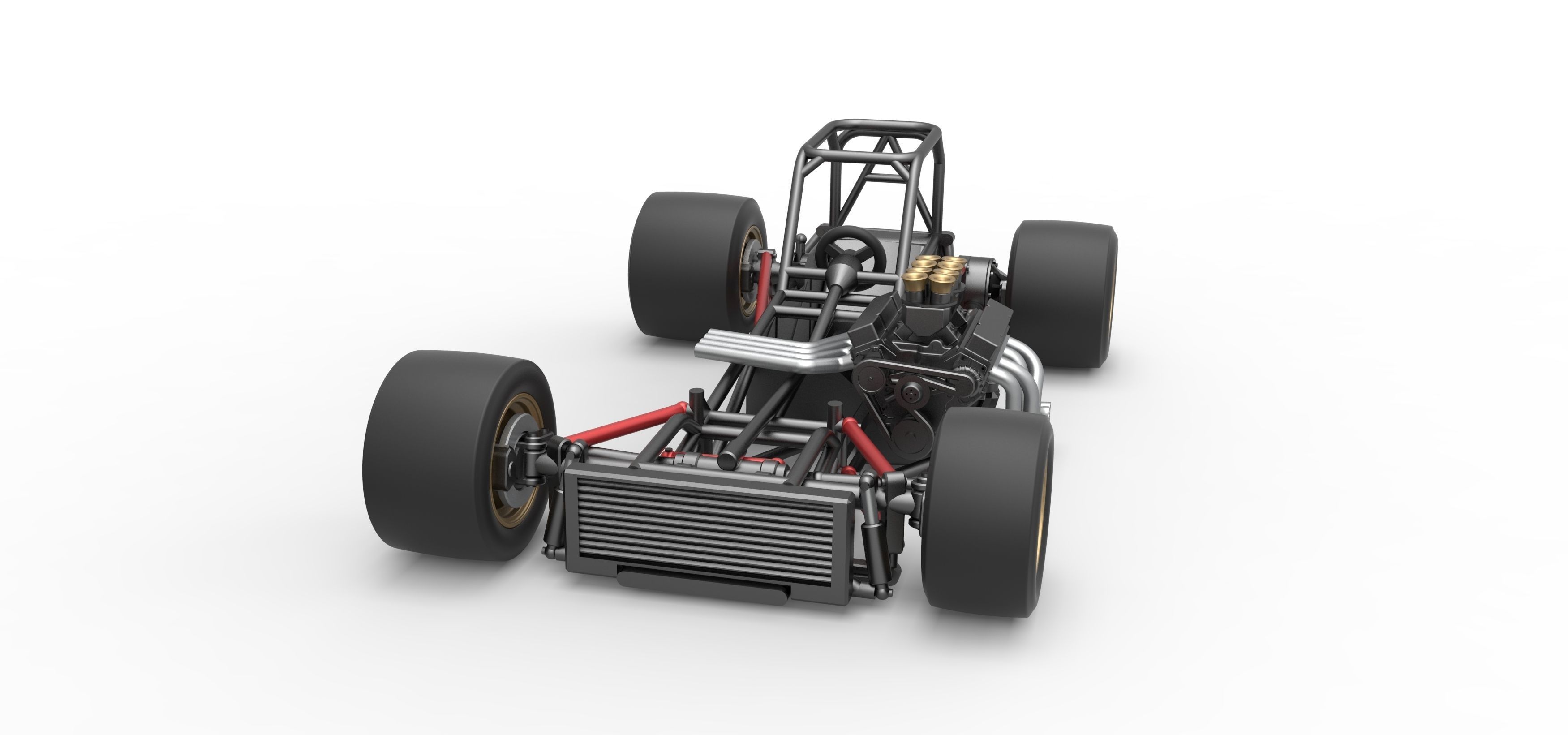 Supermodified front engine race car Base Scale 1 to 25 3D print model_5