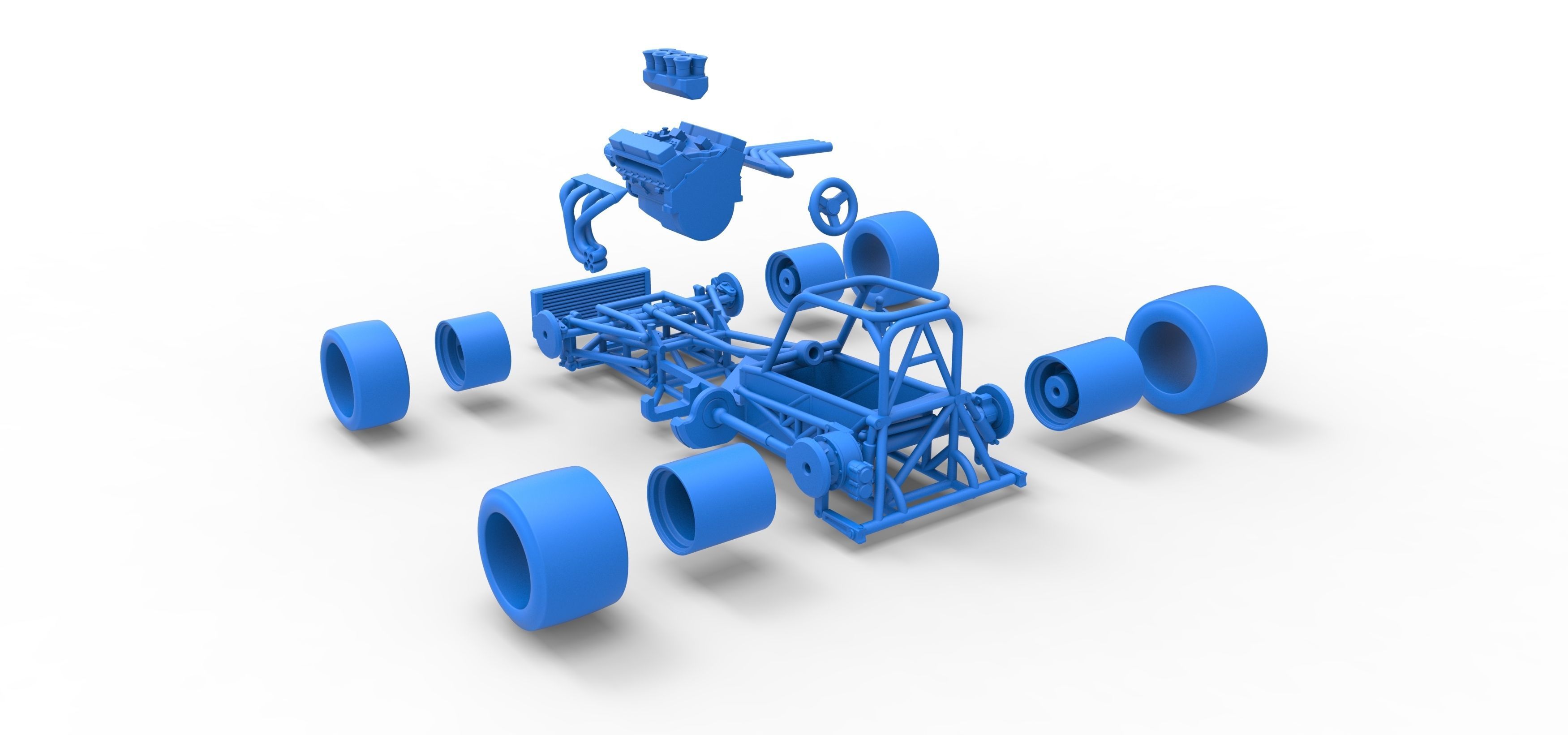 Supermodified front engine race car Base Scale 1 to 25 3D print model_57