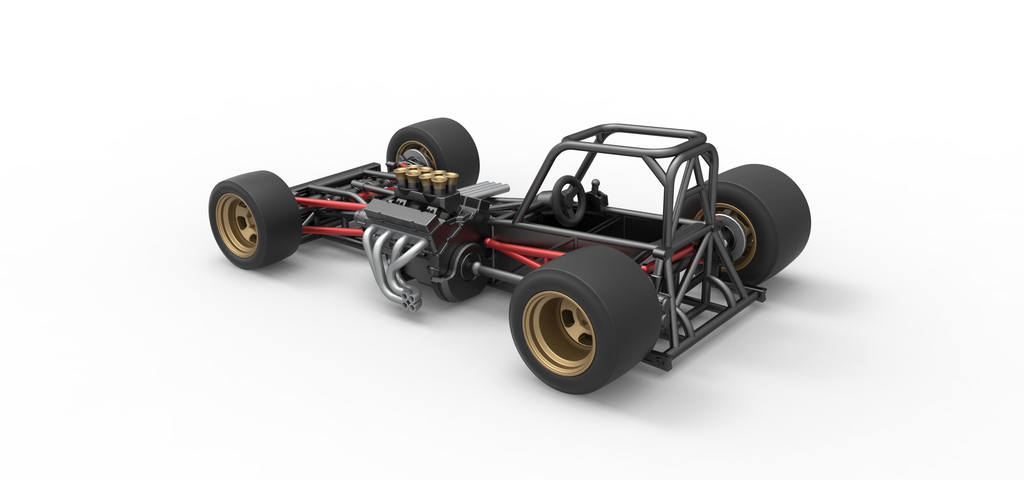 Supermodified front engine race car Base Scale 1 to 25 3D print model_12