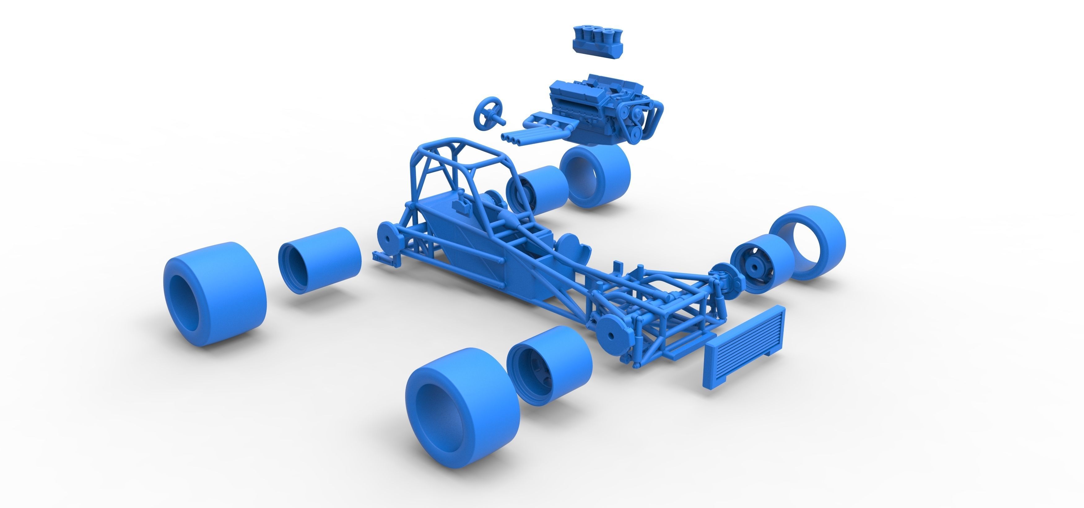 Supermodified front engine race car Base Scale 1 to 25 3D print model_60